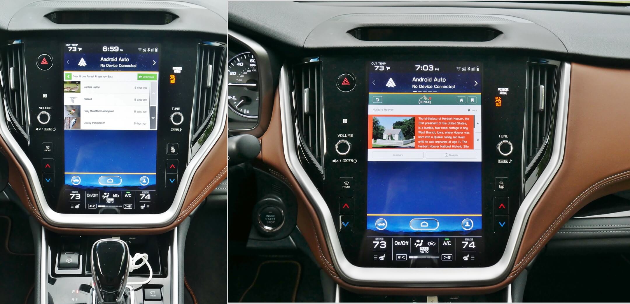 Subaru Outback Touring XT: Starlink Apps including Ebirds and Chimani landmarks