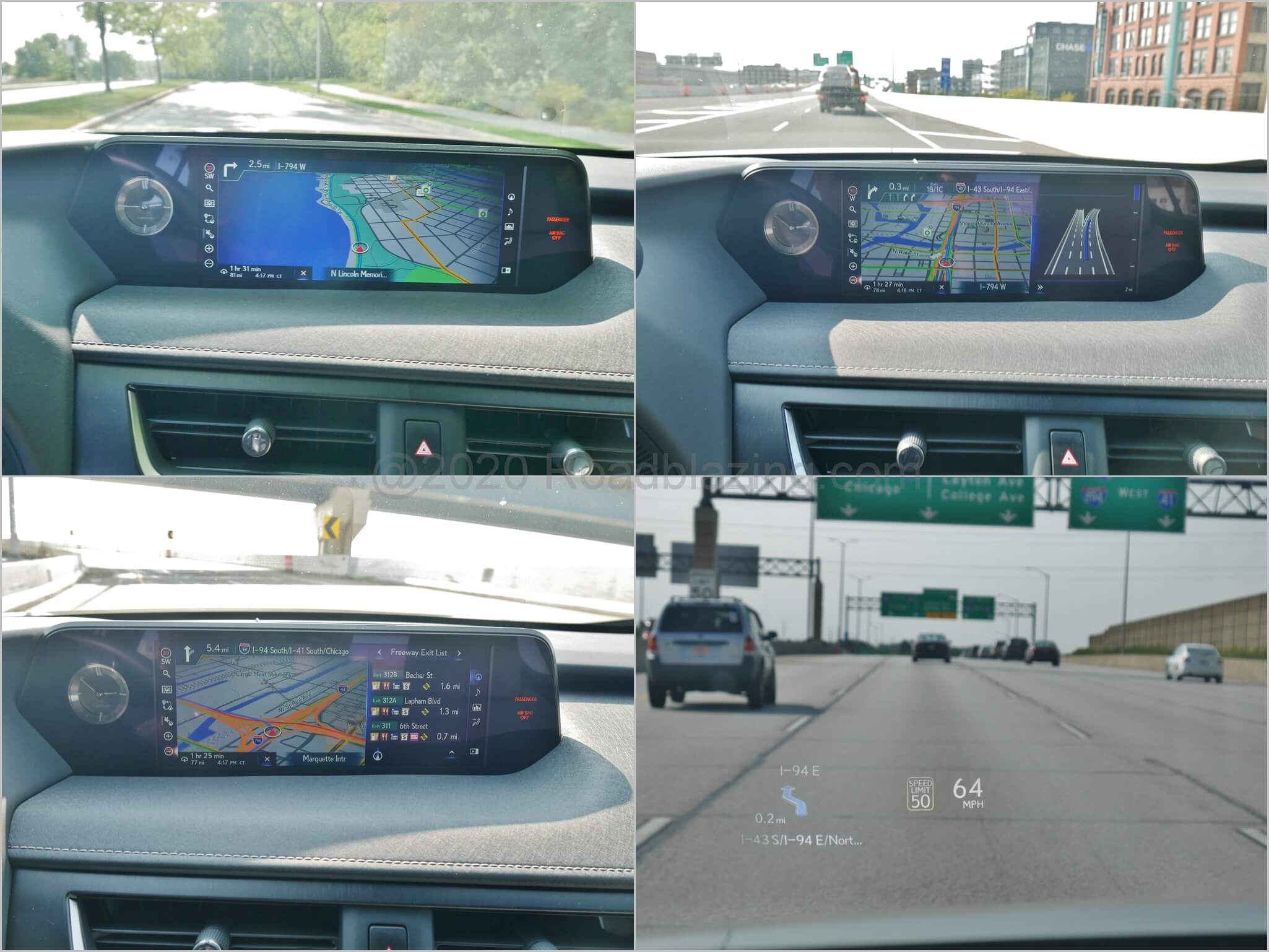 2020 Lexus UX 250h Hybrid AWD: voice command 10.3" LCD display split-screen native navigation and HUD