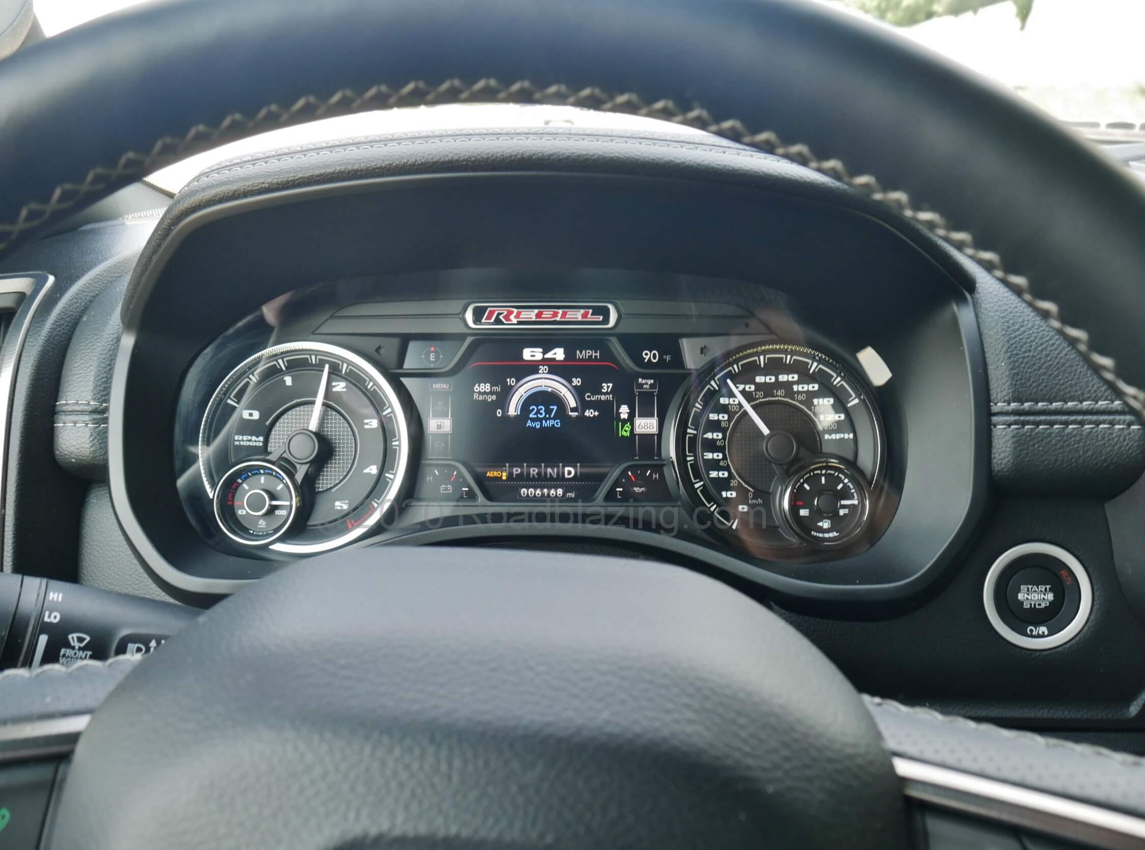2020 RAM 1500 Rebel Crew 4x4 TDi: 3.0L turbodiesel V-6 delivers 23 combined miles per gallon economy