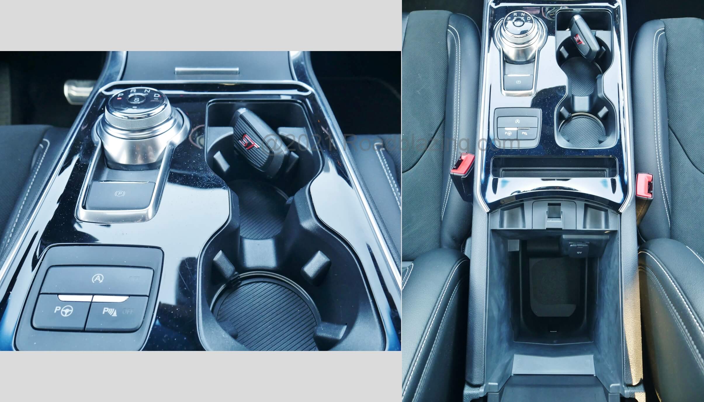 2020 Ford Edge ST: serrated metal transmission selector liberates center console