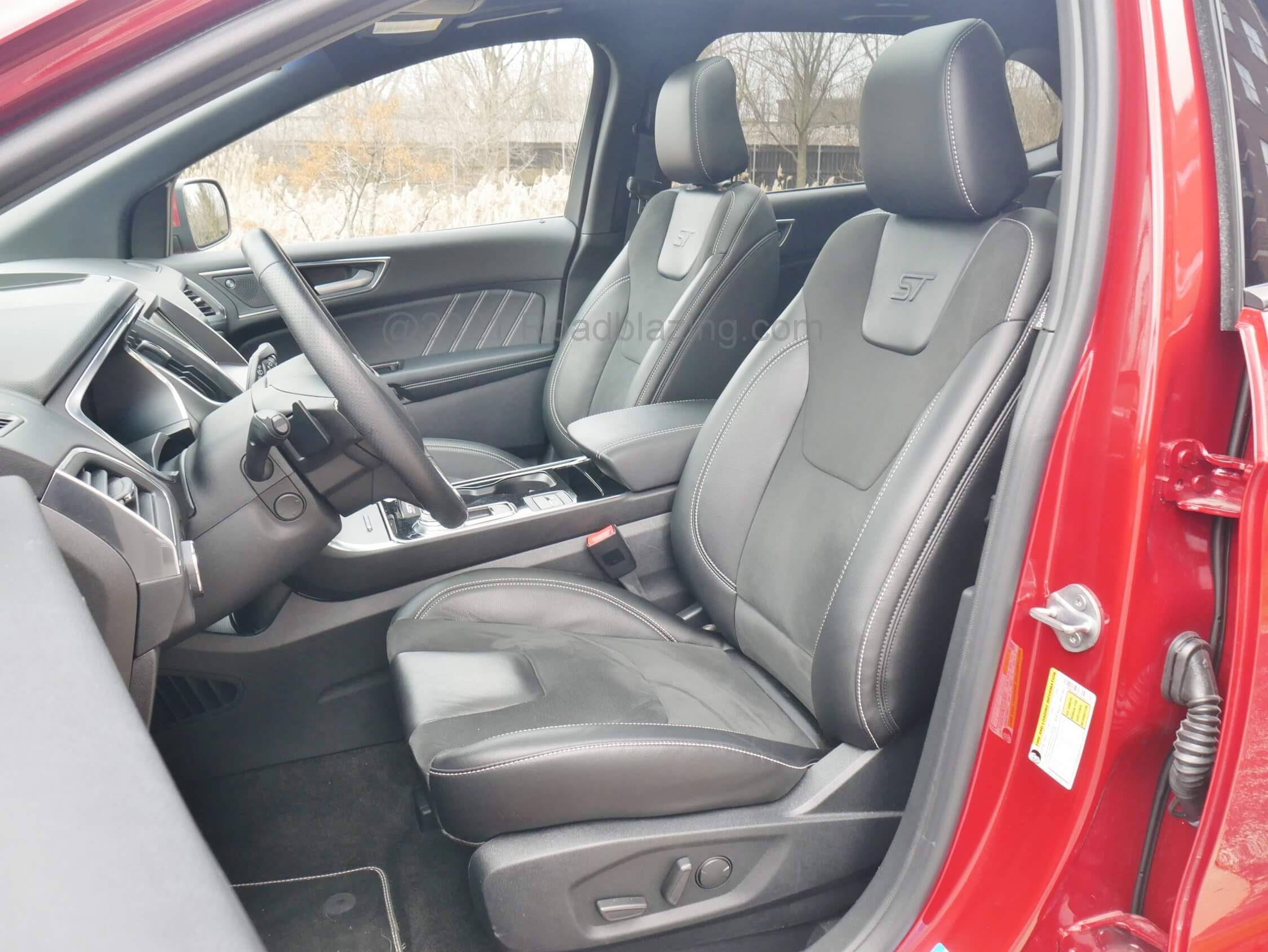 2020 Ford Edge ST: supportive but narrow of cushion and footwell heated & cooled power front sport seats w/ 2 position driver memory