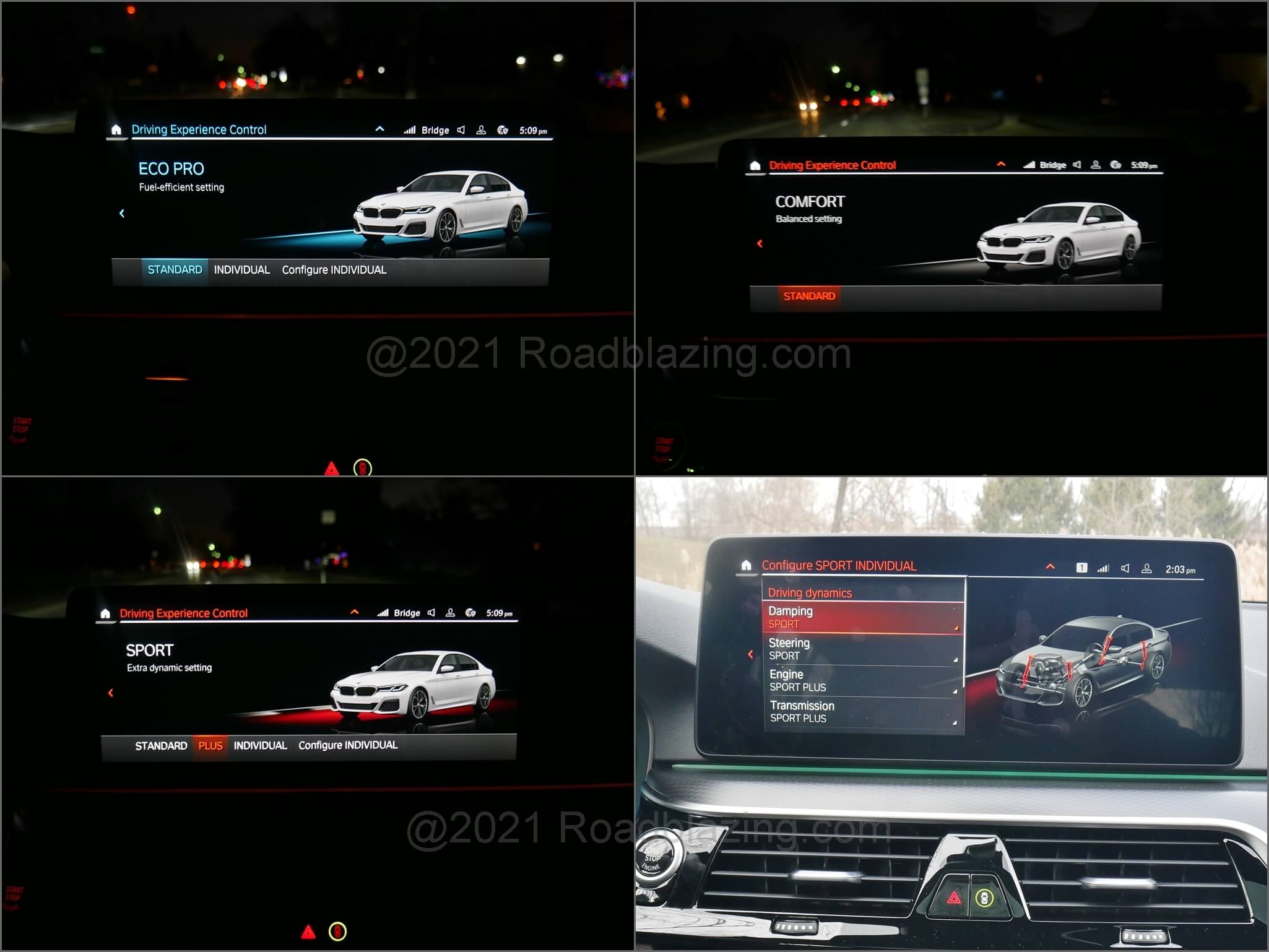 2021 BMW 540i xDrive: selectable drive modes