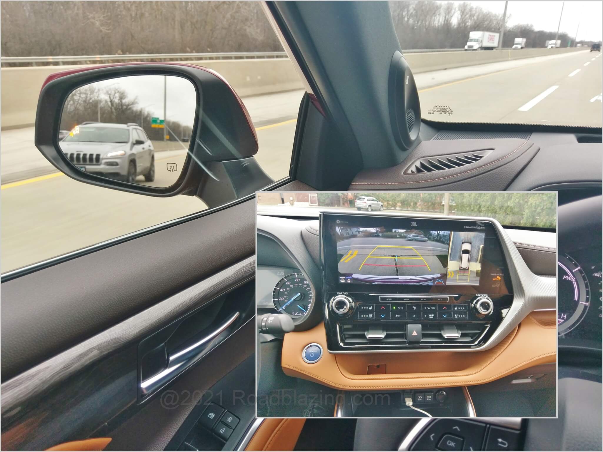 2020 Toyota Highlander Hybrid Platinum AWD: available blind spot warning & rear cross traffic warning, braking driving assistance