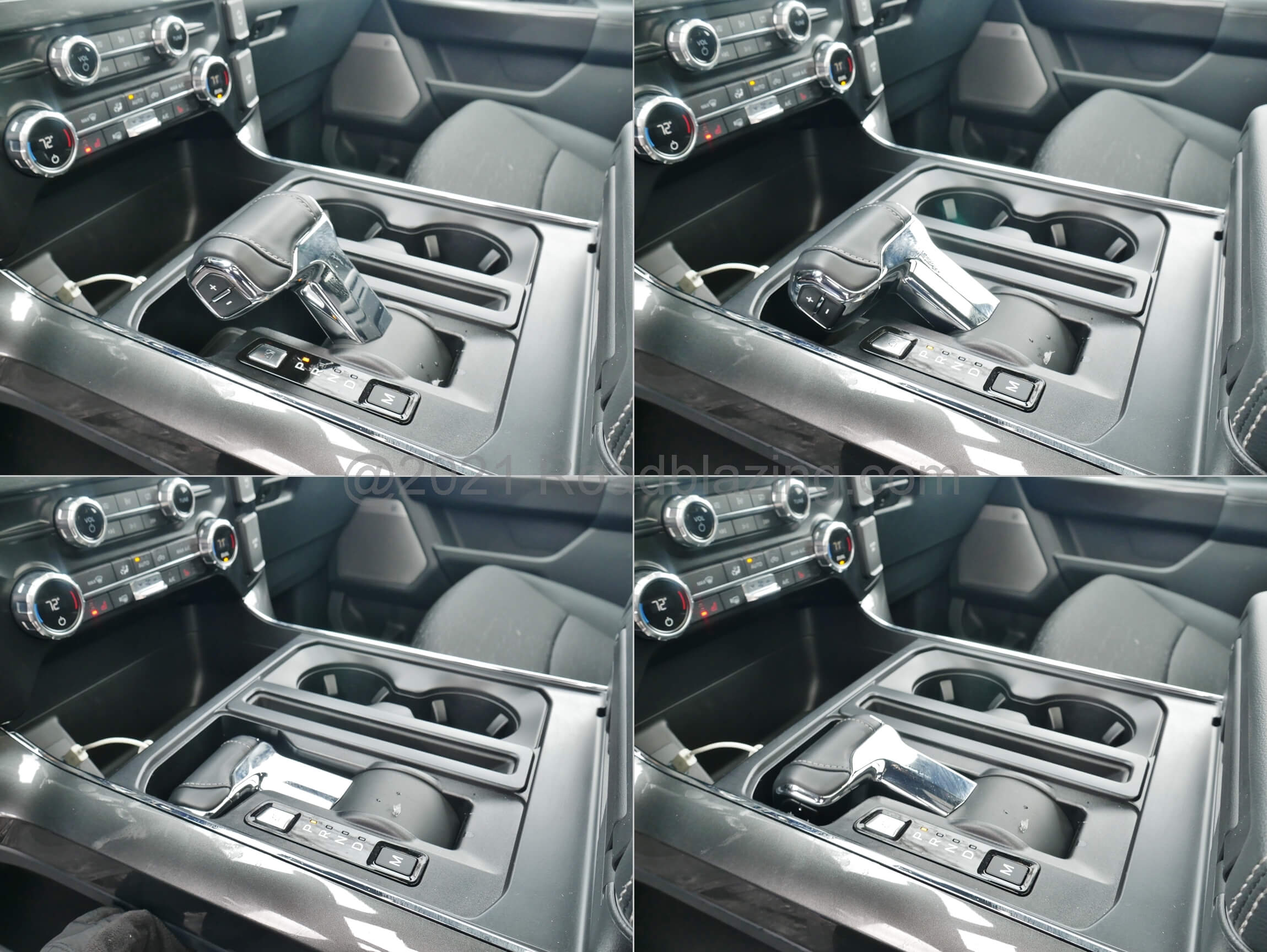 2021 Ford F-150 Supercrew XLT 4x4 PowerBoost hybrid: power folding console transmission shift lever
