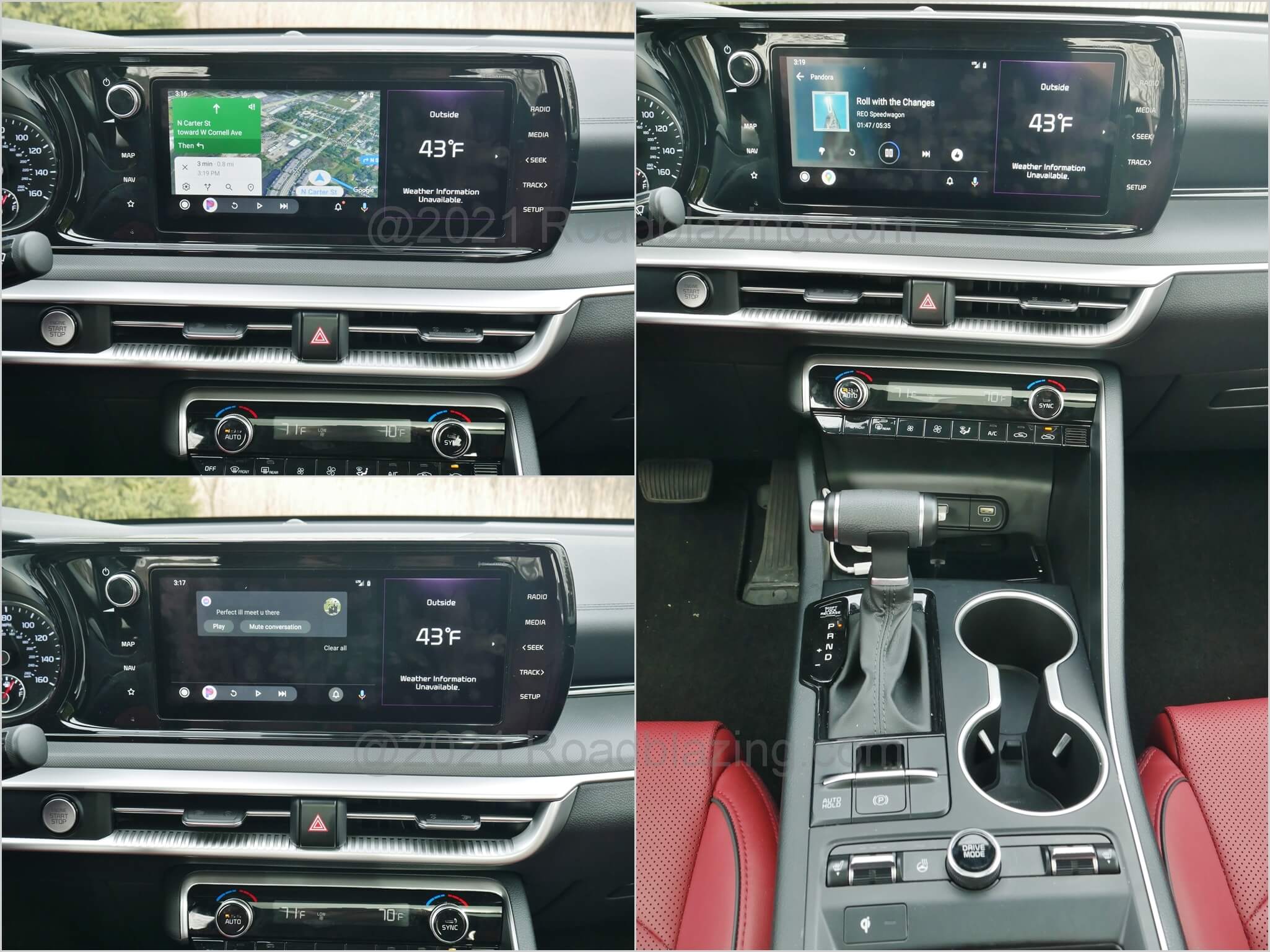 2021 Kia K5 GT-Line AWD: Android Auto projection