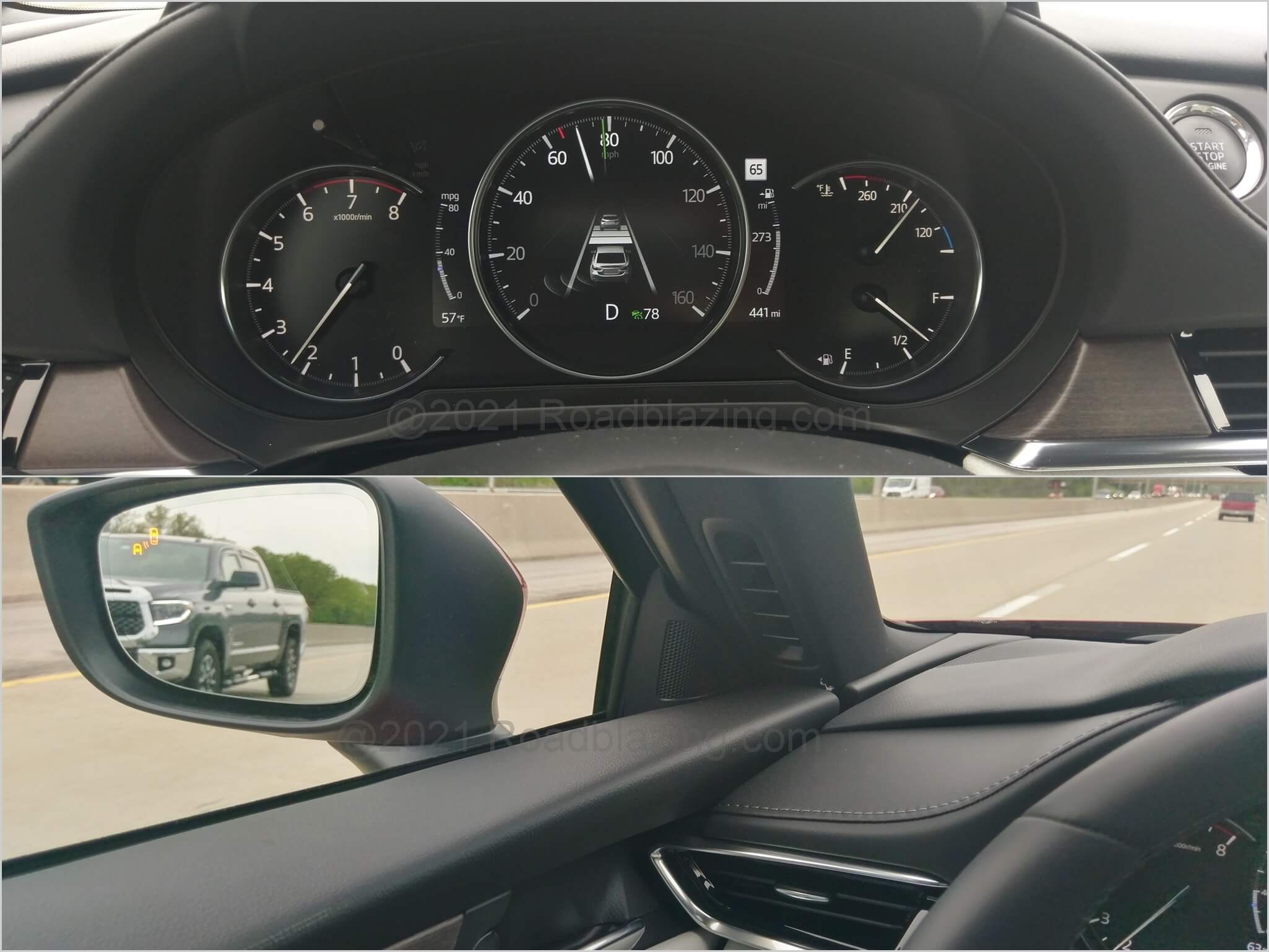 2021 Mazda 6 Signature 2.5T: Advanced driver assistance includes fully adaptive cruise control, pedestrian & collision avoidance braking, blind spot monitor and blind spot collision avoidance braking