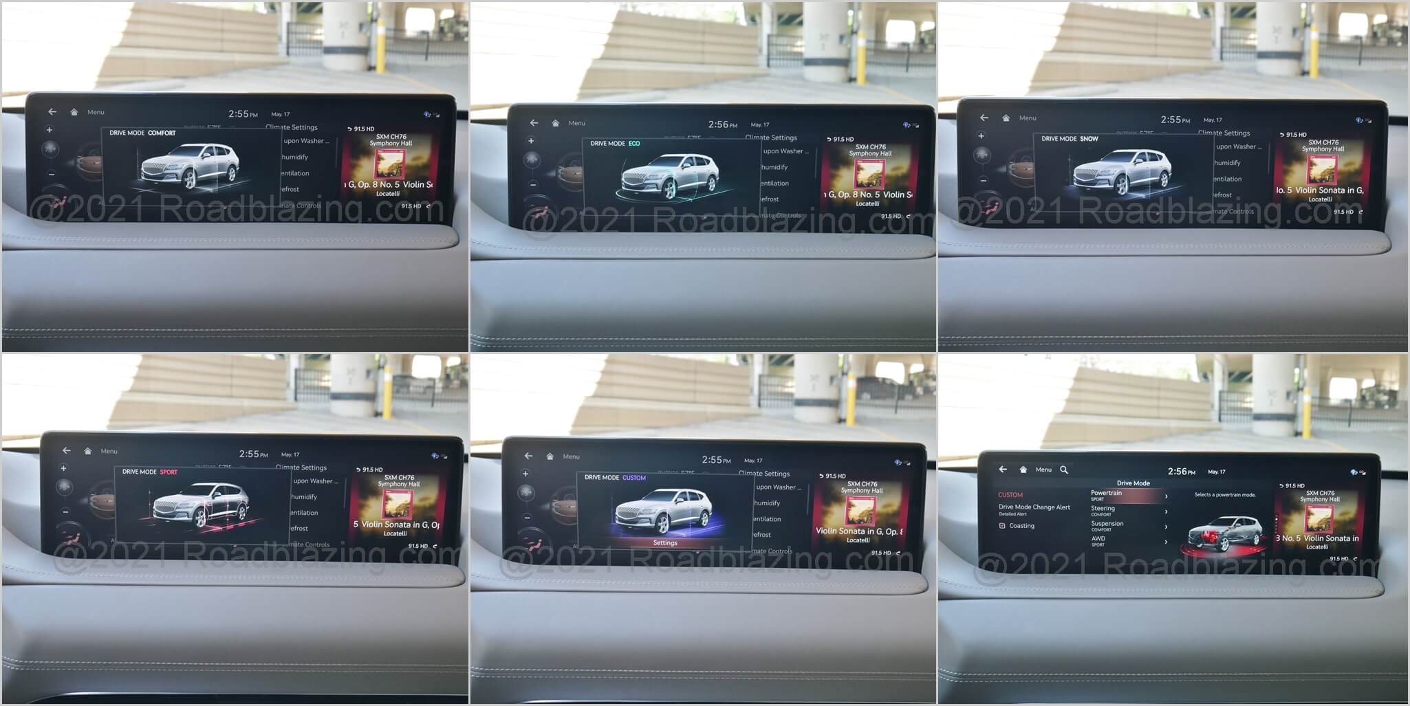 2021 Genesis GV80 2.5T AWD: Five drive modes include multiple systems Custom settings.