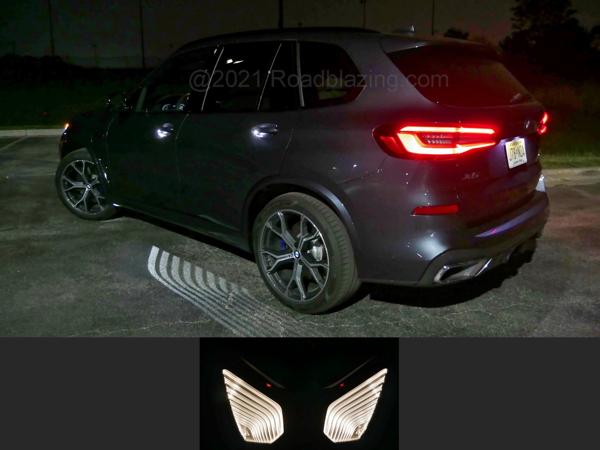 2021 BMW X5 xDrive 45e: body length straked puddle lamps imitate straked cabin overhead map lights