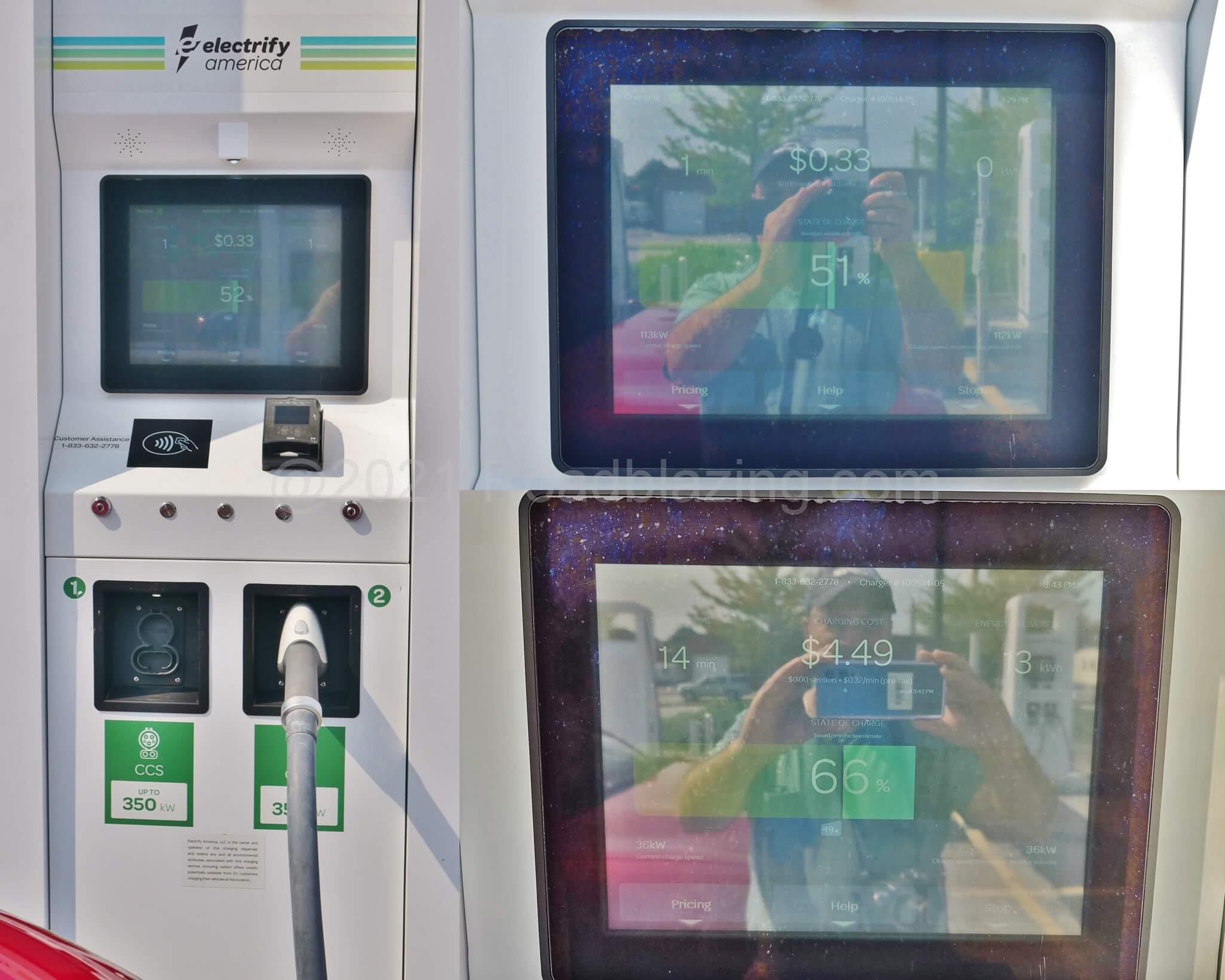 2021 Ford Mustang Mach-E Premium AWD: Onboard 150 kW CCS-2 charger allowed 113 kW peak Level 3 DC charge speeds peaked at Electric America 350 kW dispenser at Walmart in Milwaukee, Wisconsin