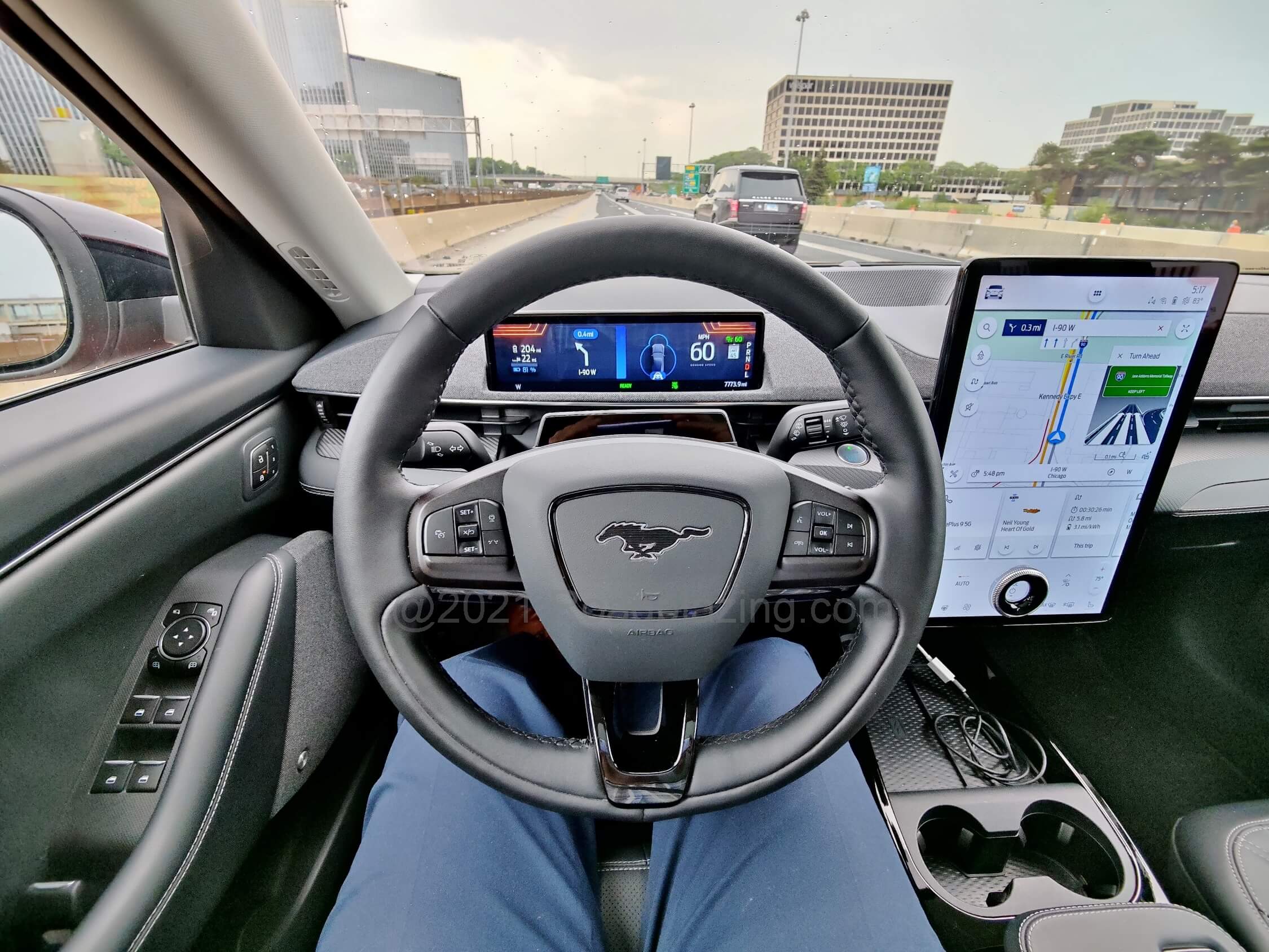 2021 Ford Mustang Mach-E Premium AWD: interstate driving w/ adaptive cruise, lane keep assist and navigation
