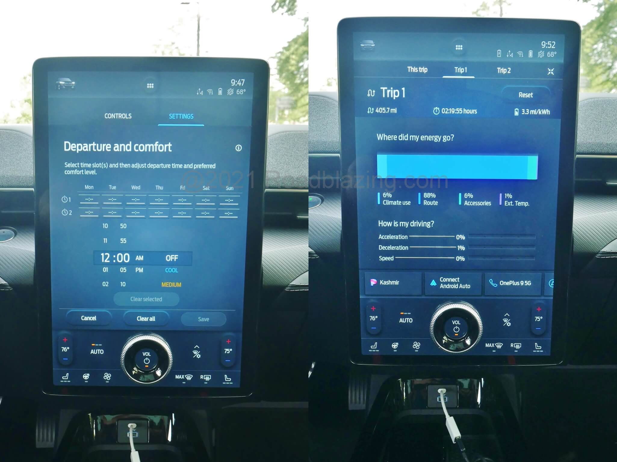 2021 Ford Mustang Mach-E Premium AWD: Home charge scheduling & electric consumption
