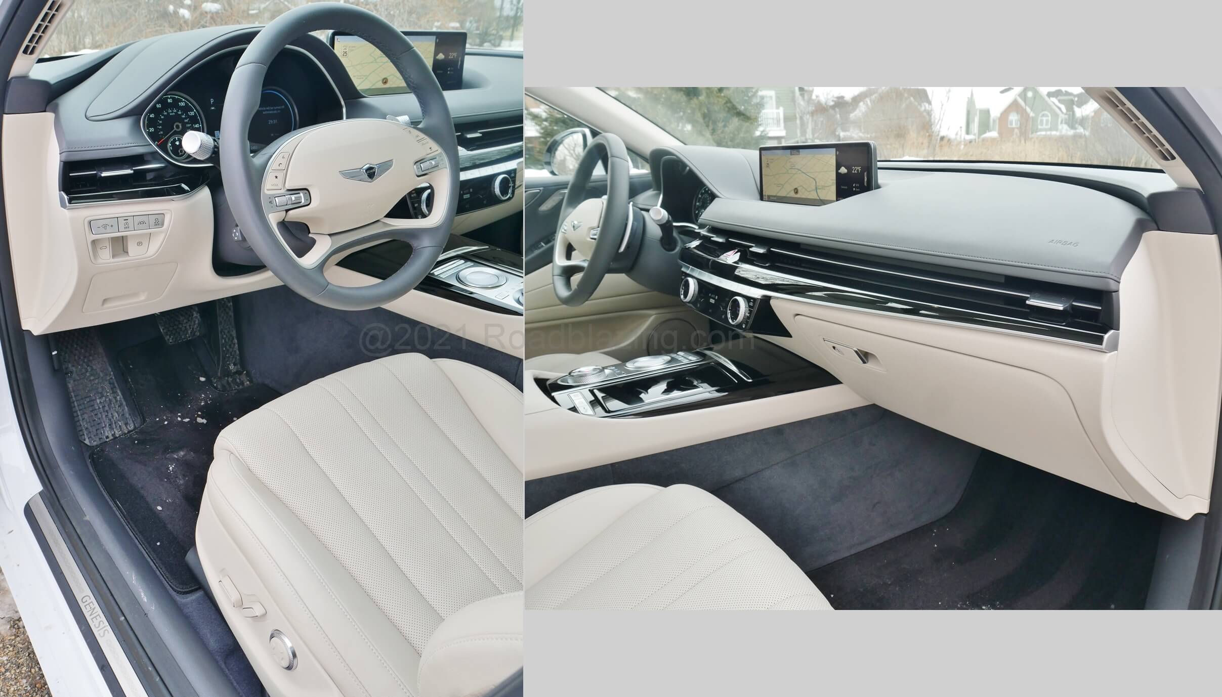 2021 Genesis G80 2.5T: driver's and front passenger's entry