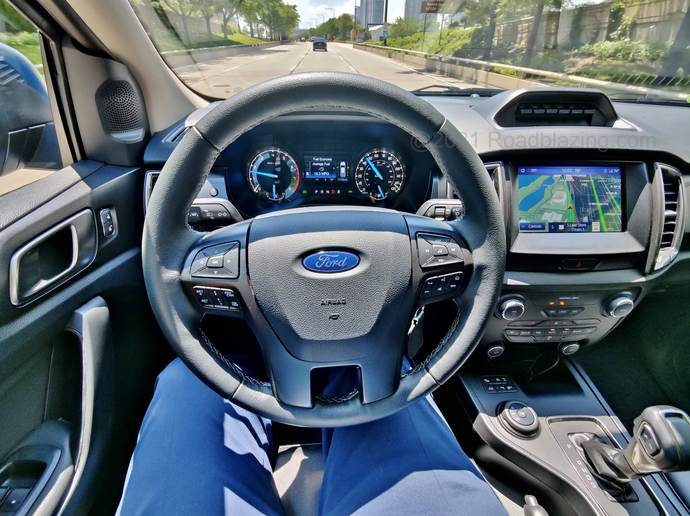 2021 Ford Ranger SuperCrew XLT Tremor 4x4: driving towards Chicago's Burnham Harbor Museum campus