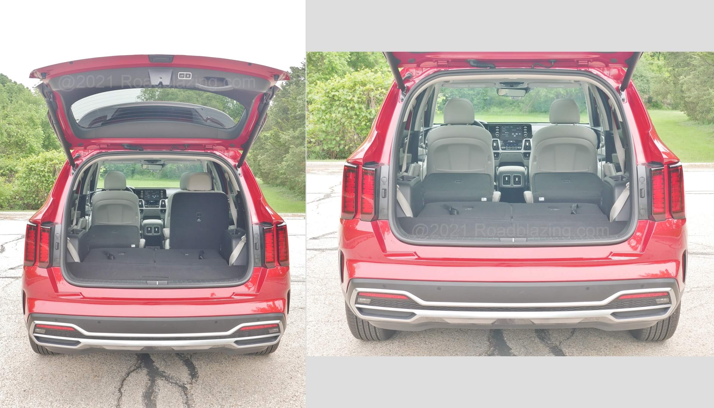 2021 Kia Sorento HEV EX 1.6T Hybrid: from 12.5 to 75.5 cubic feet cargo space