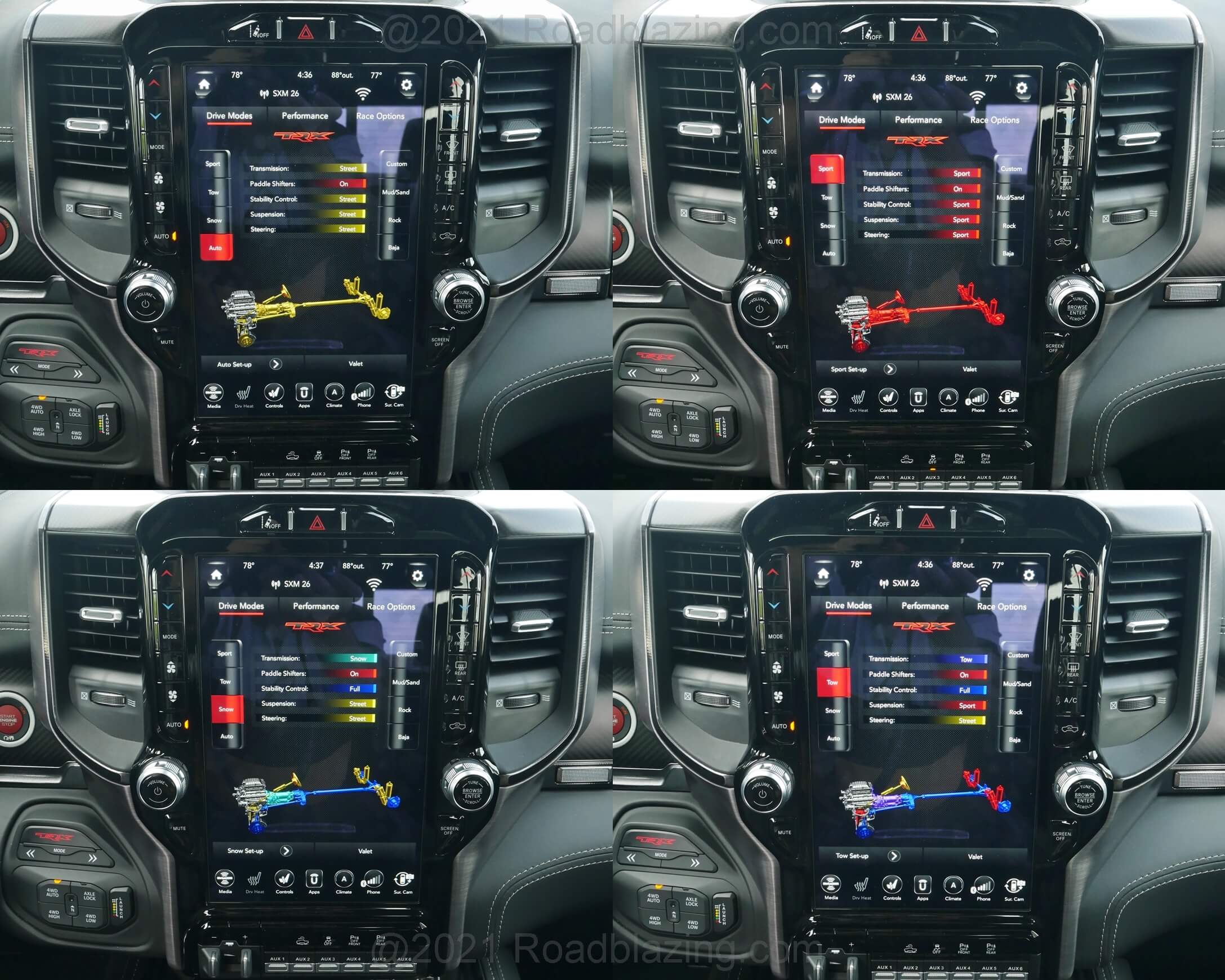 2021 RAM 1500 TRX Crew Cab 4x4: TRX Performance Pages drive modes