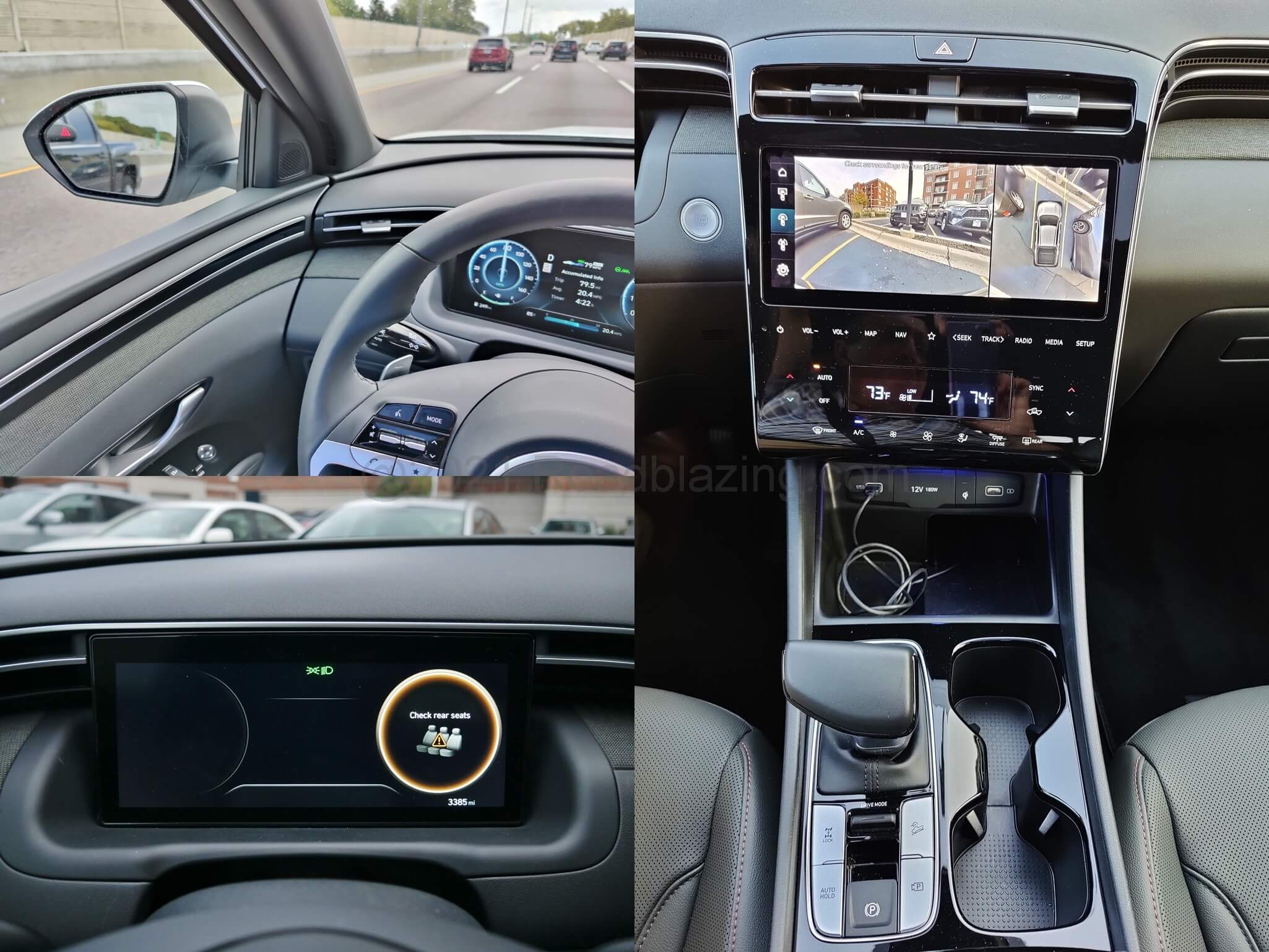 2022 Hyundai Santa Cruz 2.5T Limited AWD: blind spot warning, rear seat minder, w/ available traffic lockout & surround camera, F+R sonar park warning