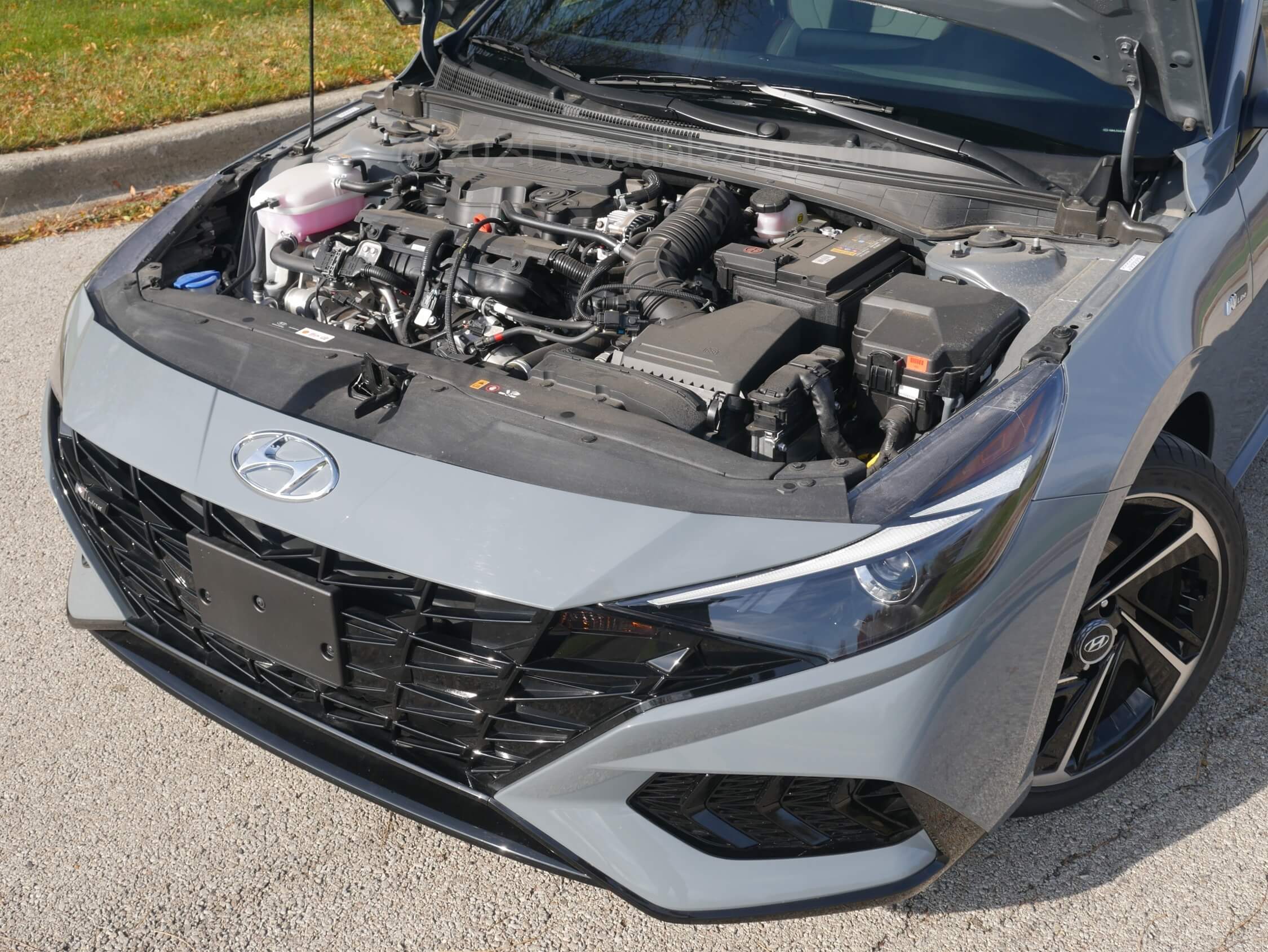 2021 Hyundai Elantra N-Line 1.6T: amply potent gas 1-4 lets out a low purr, but requires lots of throttle on clutch re-engagement with smooth take-up and shift lever action.