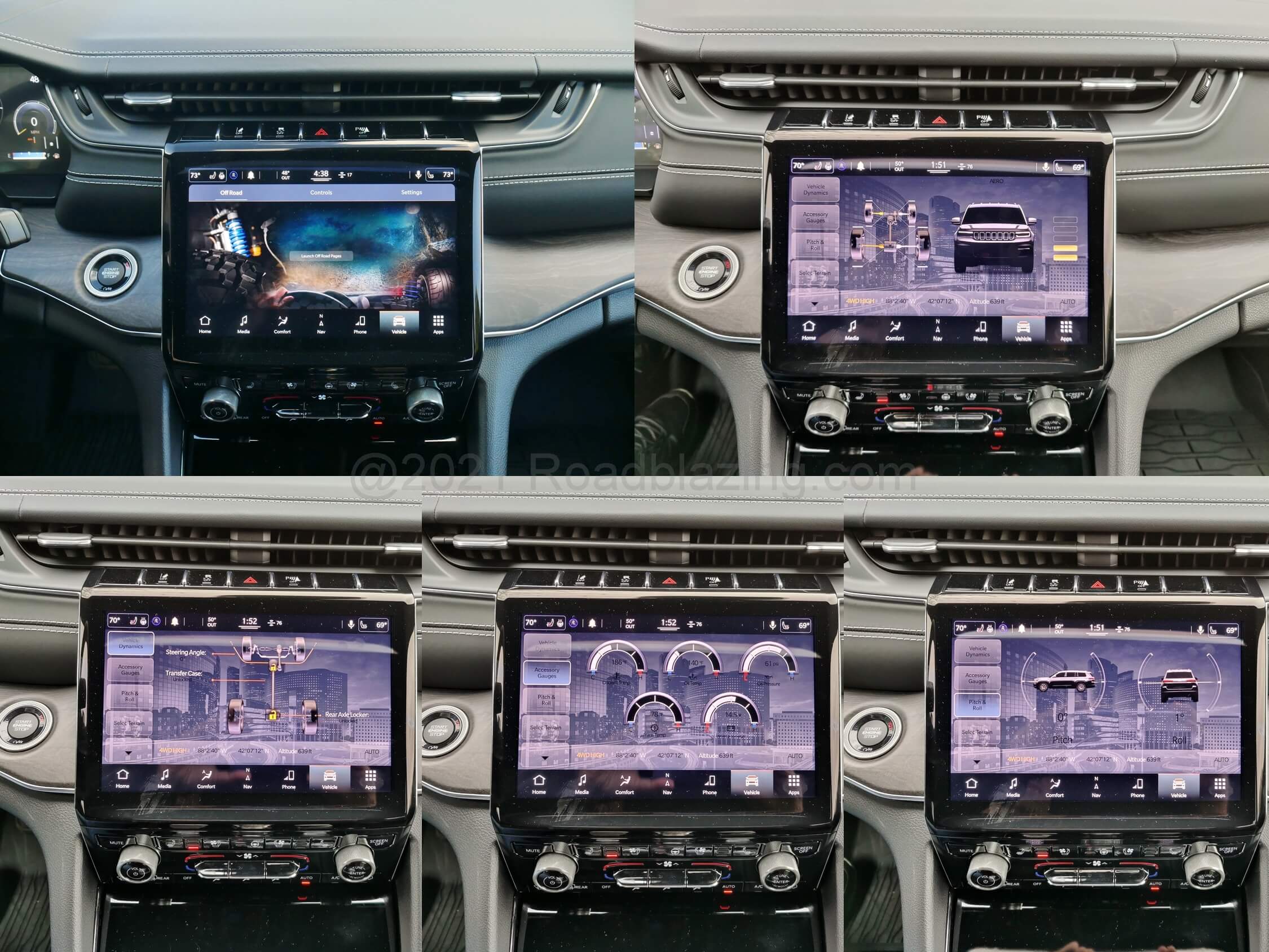 2021 Jeep Grand Cherokee L Overland 5.7L 4x4: Select-Terrain status displays