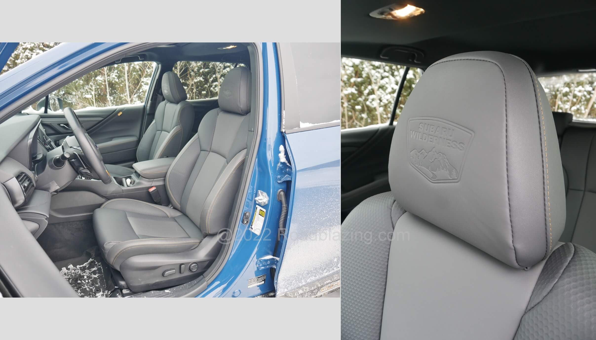 2022 Subaru Outback Wilderness: unique embossed front seat headrests