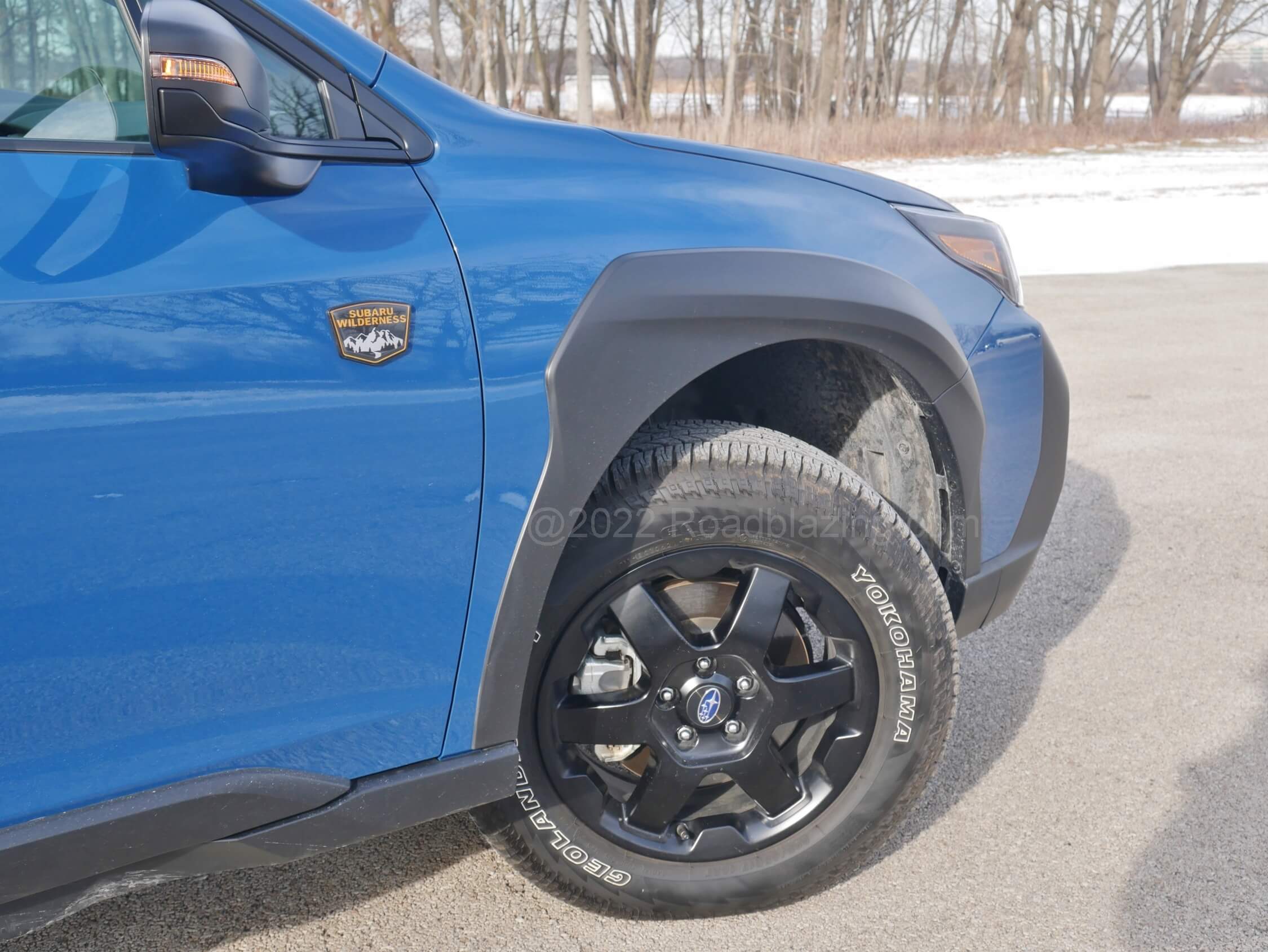 2022 Subaru Outback Wilderness: All terrain tires on independent suspension lifted for 9.2" ground clearance.