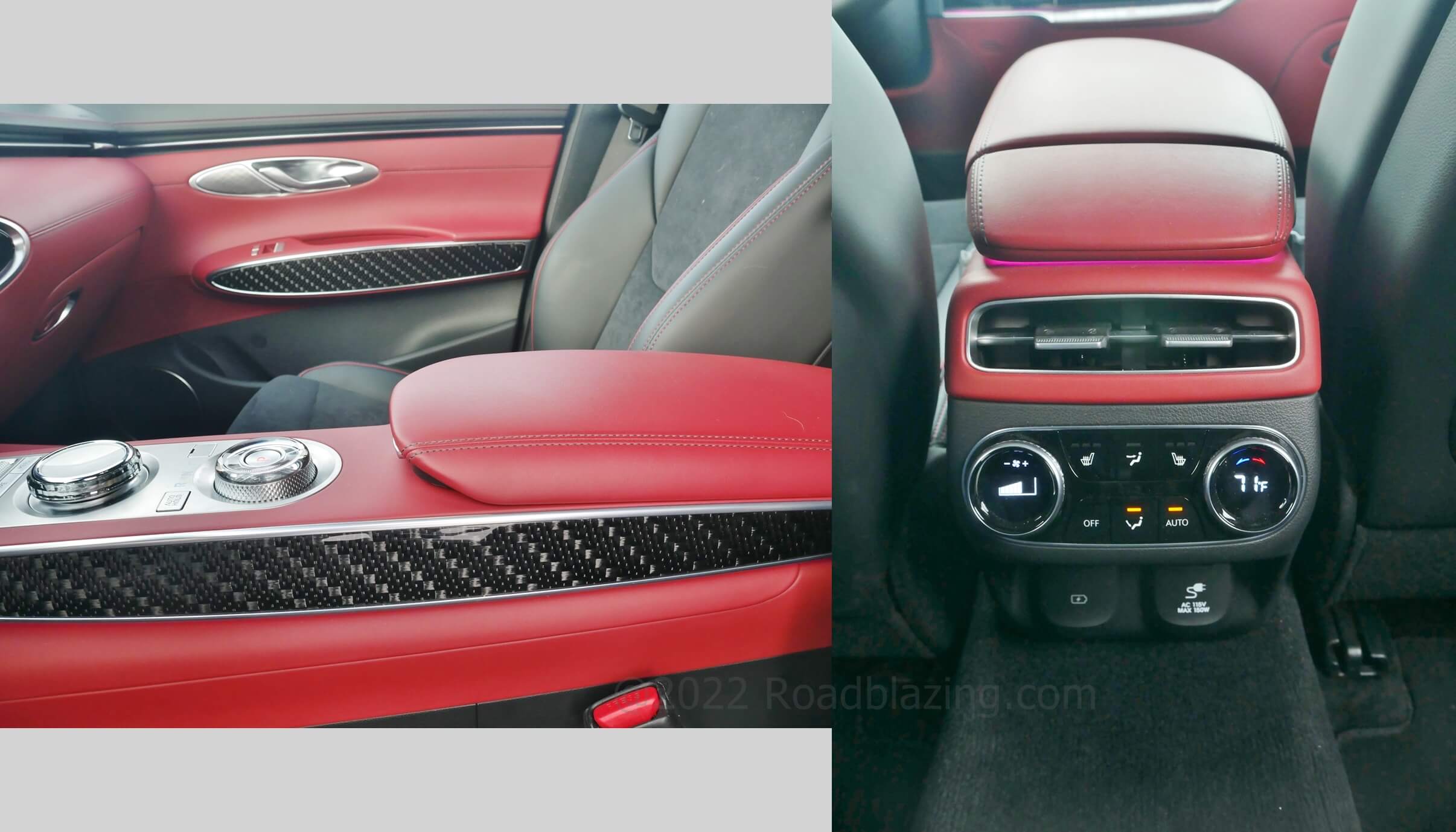 2022 Genesis GV70 3.5T AWD: carbon fiber inlays; 2nd Row climate, connectivity & power