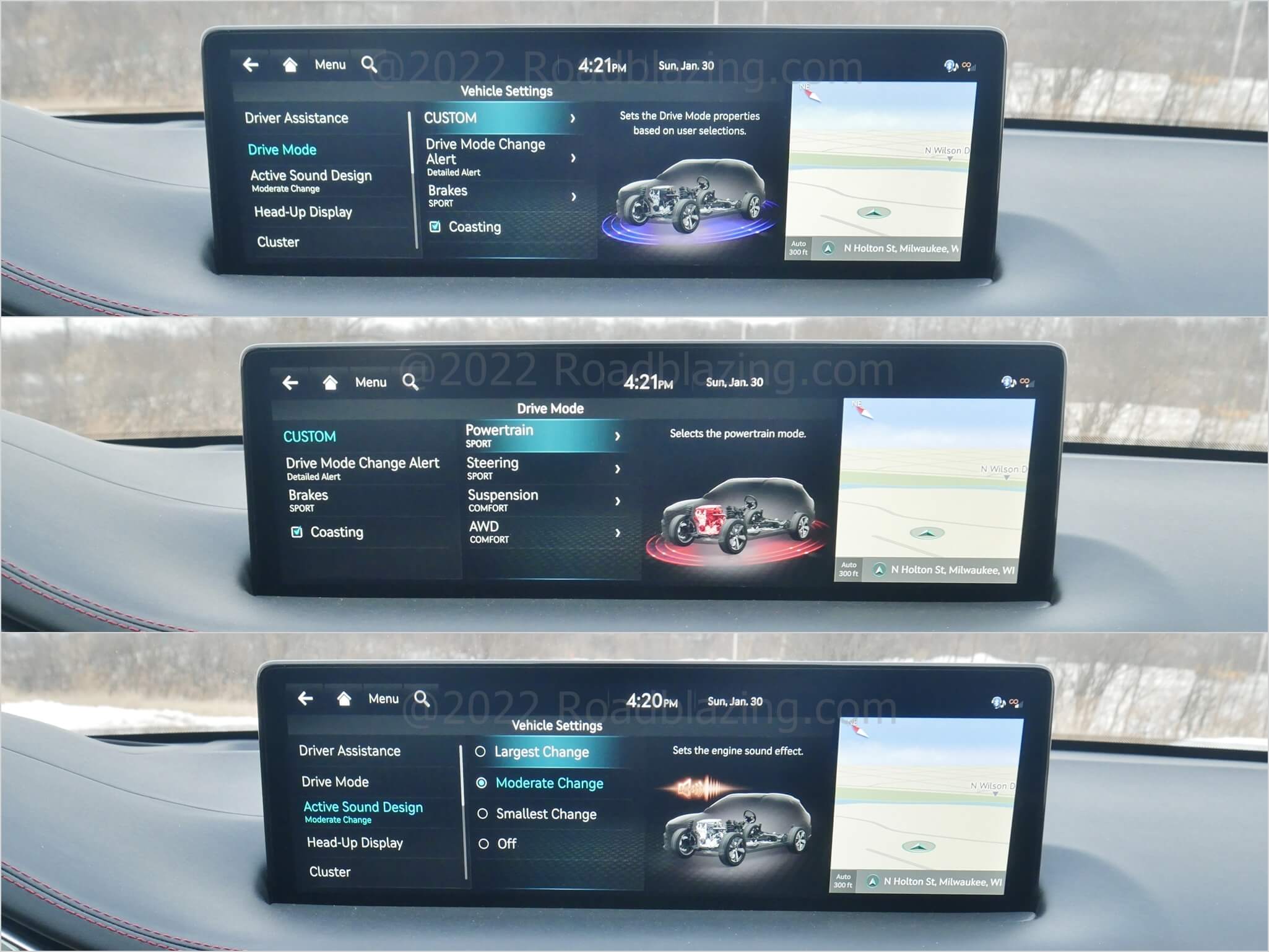 2022 Genesis GV70 3.5T AWD: Custom & Sport Drive Mode settings