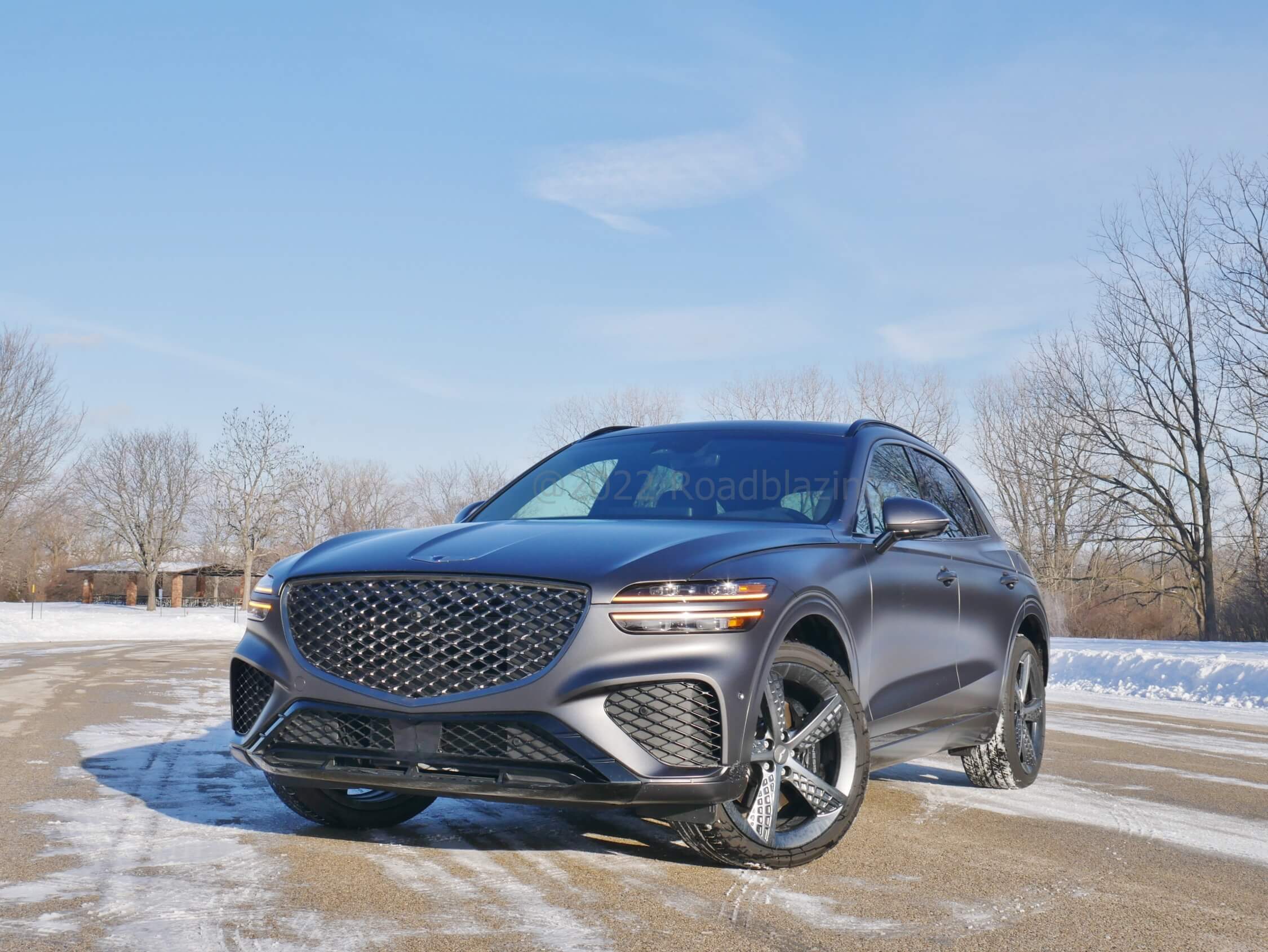2022 Genesis GV70 3.5T AWD: Arriving with oversized lattice diamond grille, fascia corner intakes