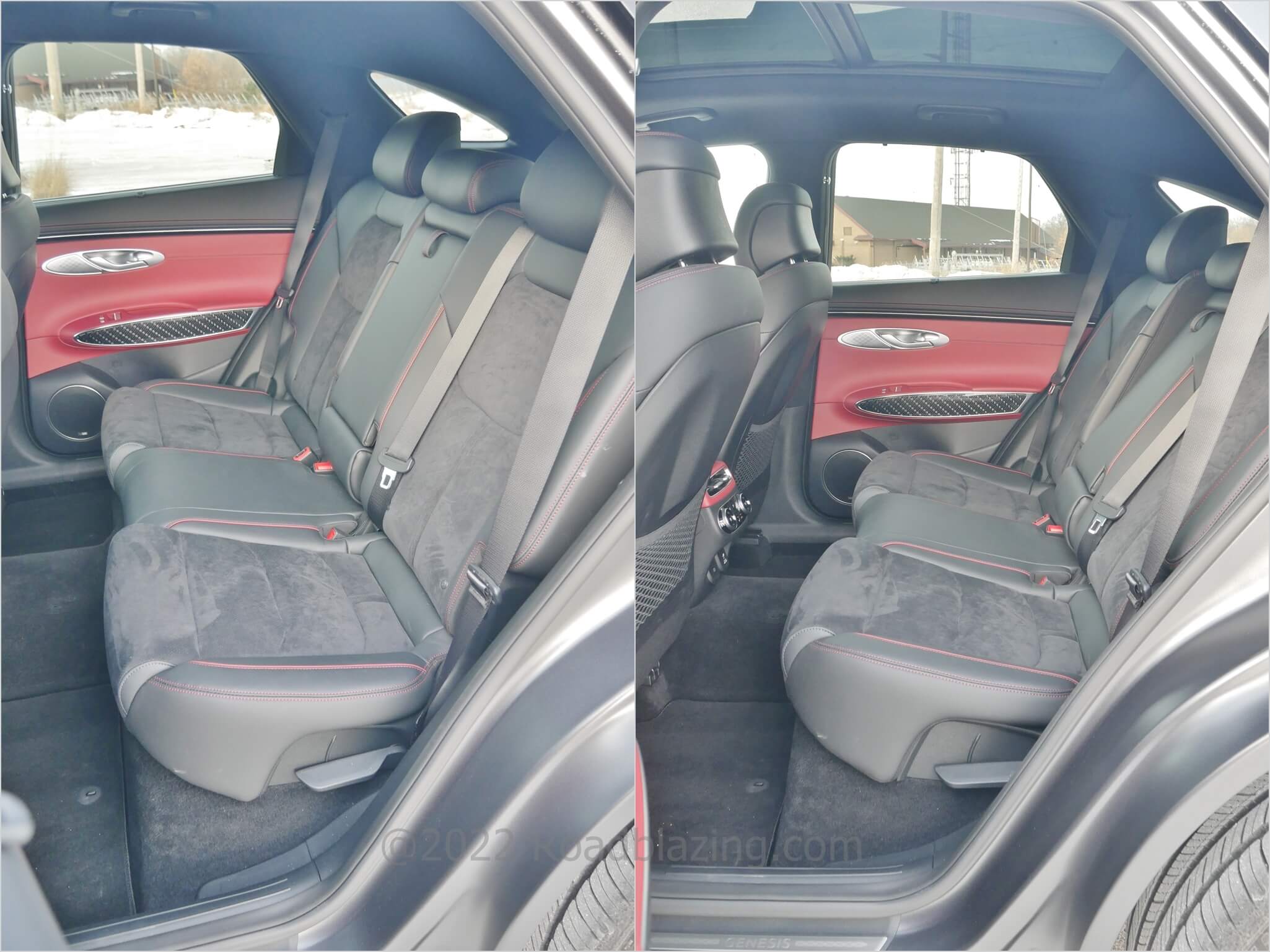 2022 Genesis GV70 3.5T AWD: heated split recline Row 2 seatbacks