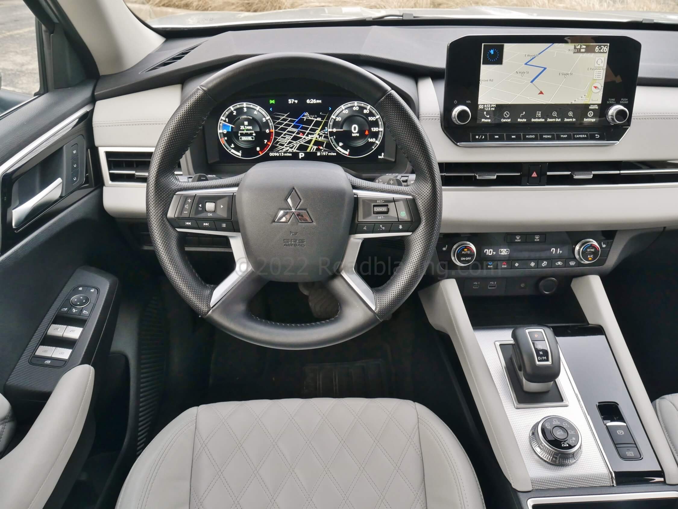 2022 Mitsubishi Outlander 2.5L SEL AWC: available 12.3" digital gauge cluster duplicates map from 9.0" navigation equipped infotainment screen