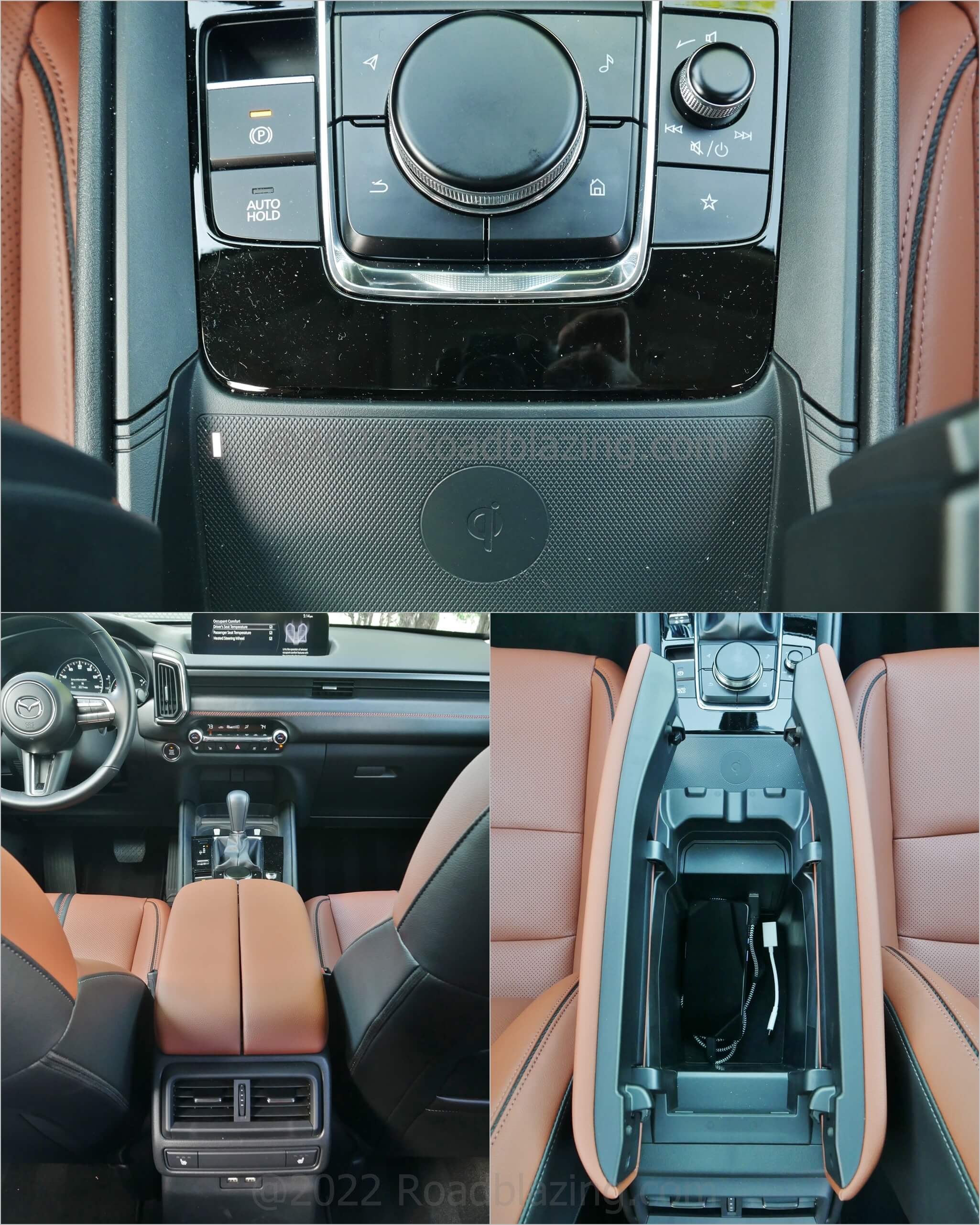 2023 Mazda CX-50 2.5 Turbo: center console, wireless charging, 2nd Row climate vents wireless