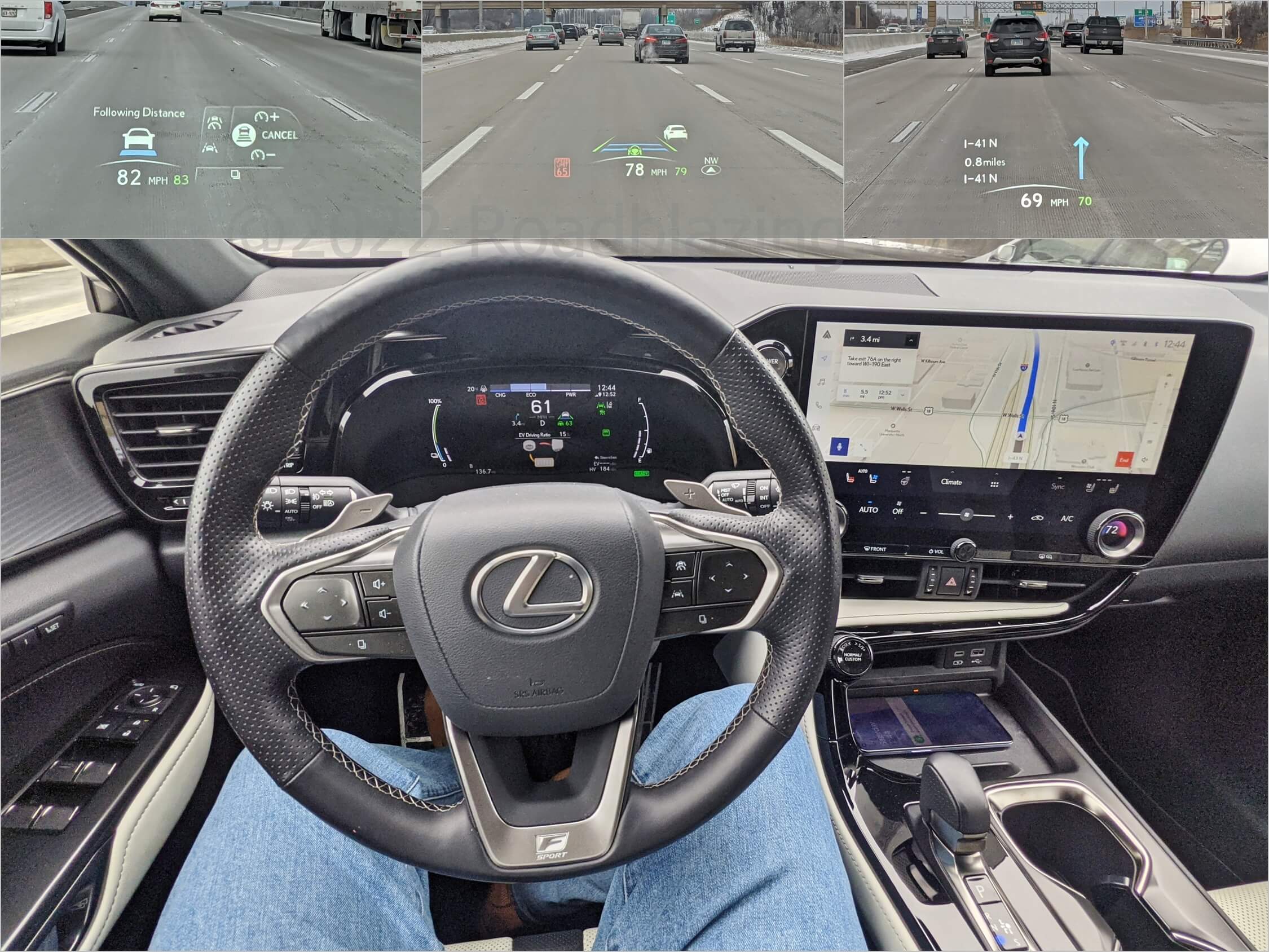 2022 Lexus NX 450h+ F-Sport AWD: large 10.0" multi-status HUD