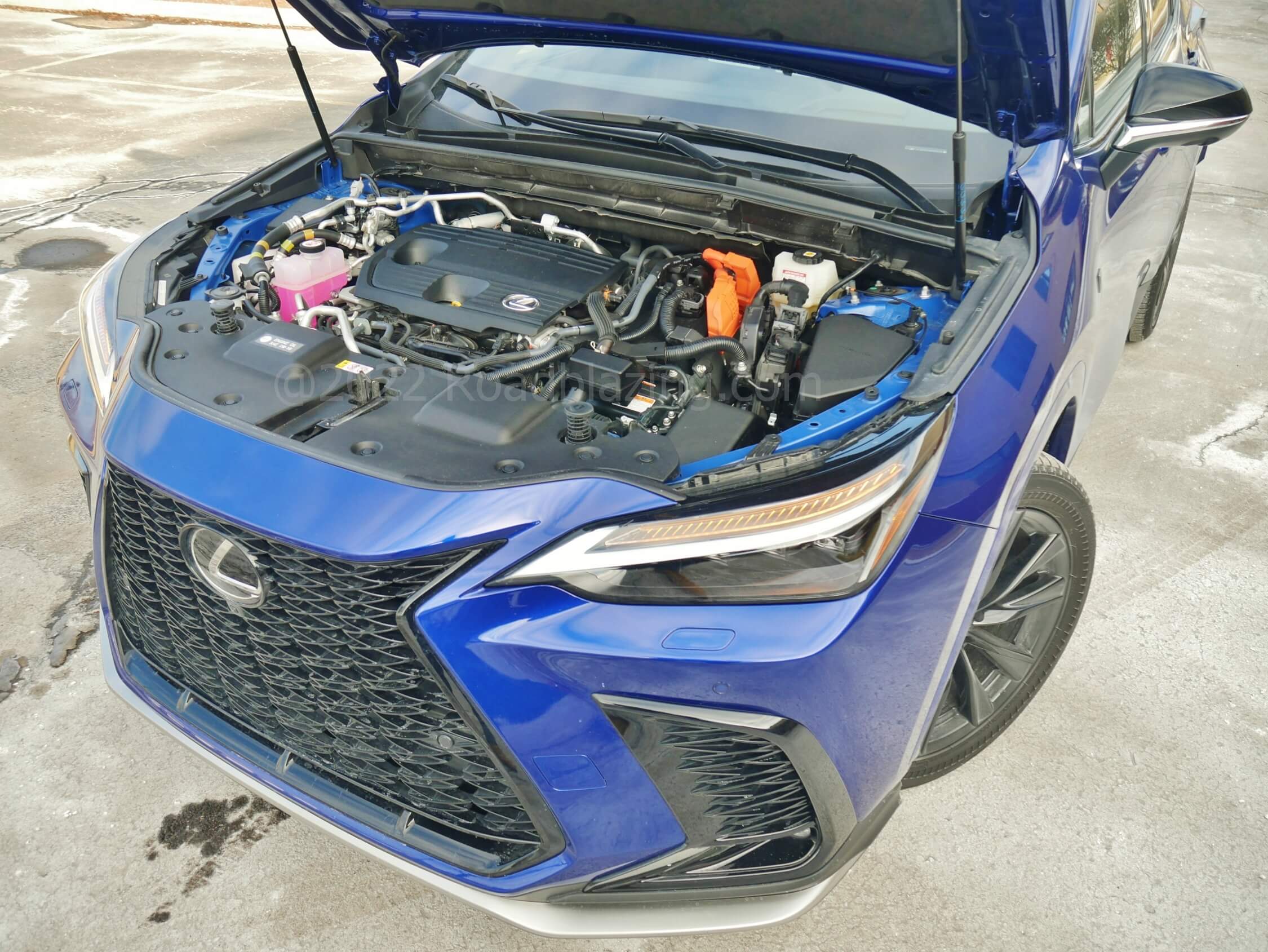 2022 Lexus NX 450h+ FSport AWD: 302 hybrid four power by Toyota Prius Prime, but with a bit more weight = 32 mpg, 84 MPGe