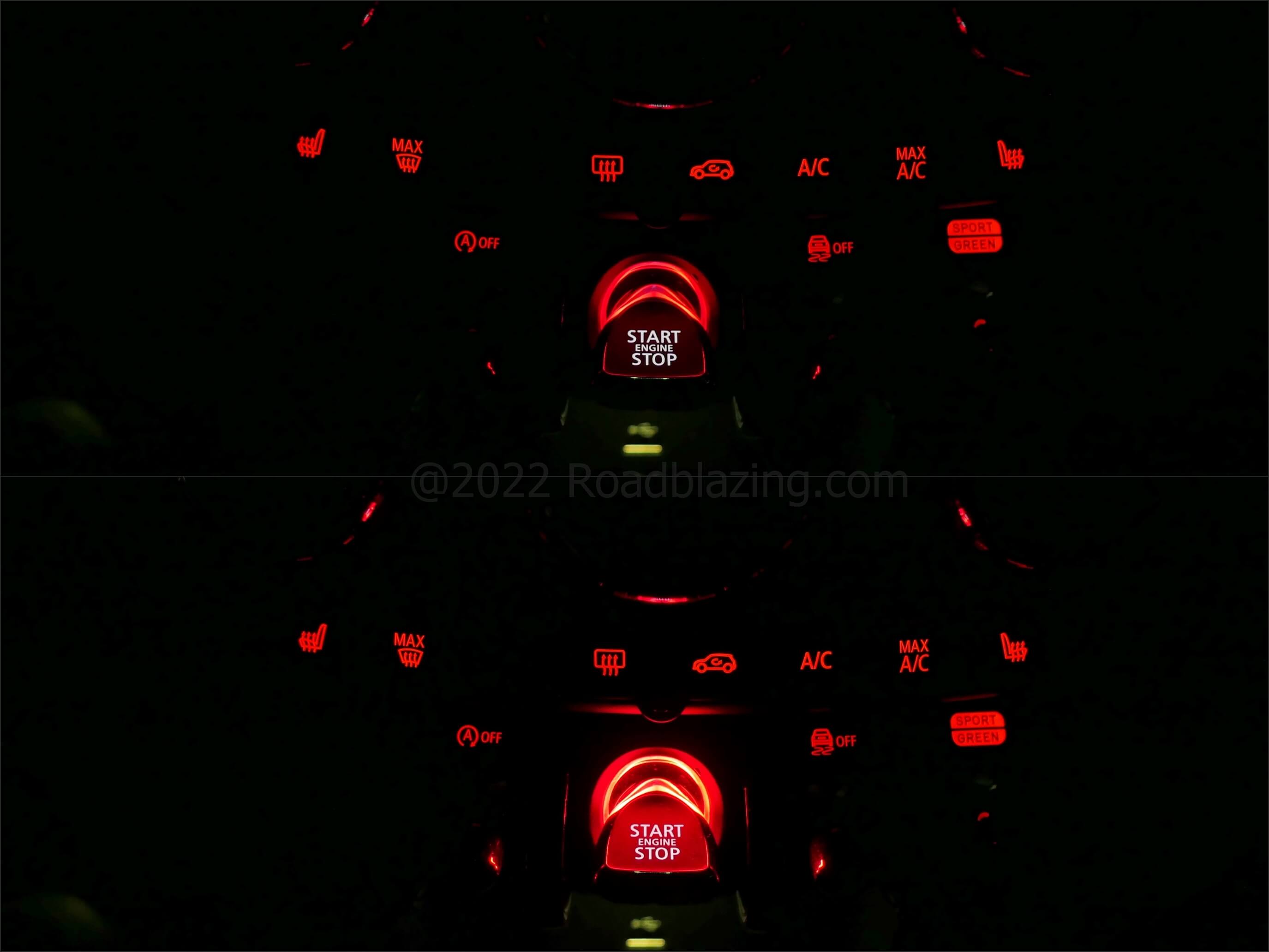 2022 MINI Cooper S Convertible: available keyless start w/ glowing red ignition toggle