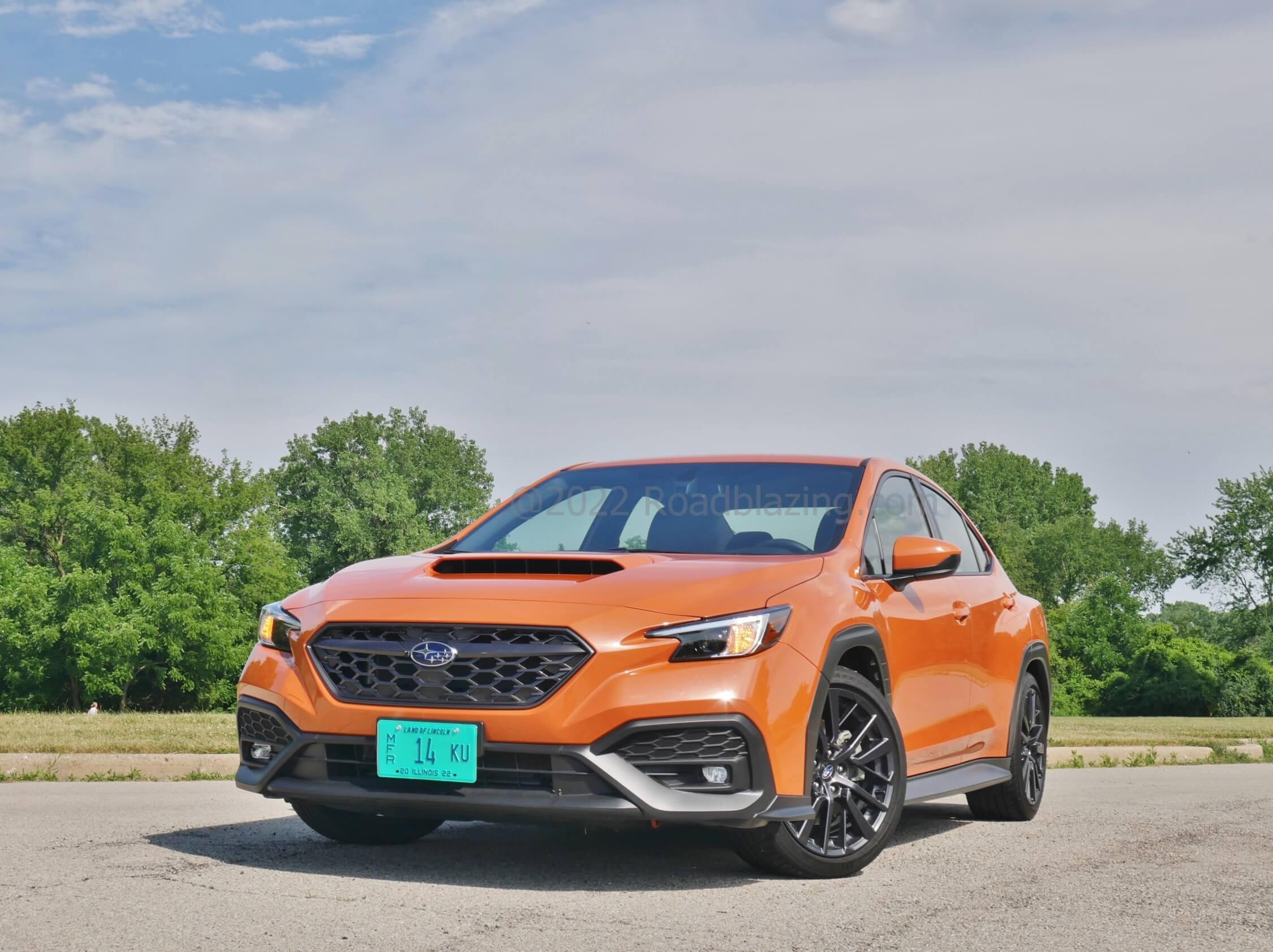 2022 Subaru WRX Premium: mid grille lateral bar cradles boomerang headlamps