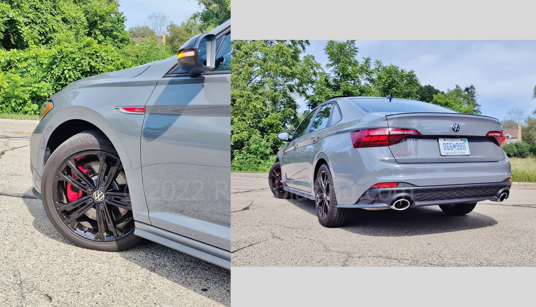 2022 Volkswagen Jetta GLI Autobahn: red GLI fender and tail badging w/ new trunk lid gloss black spoiler