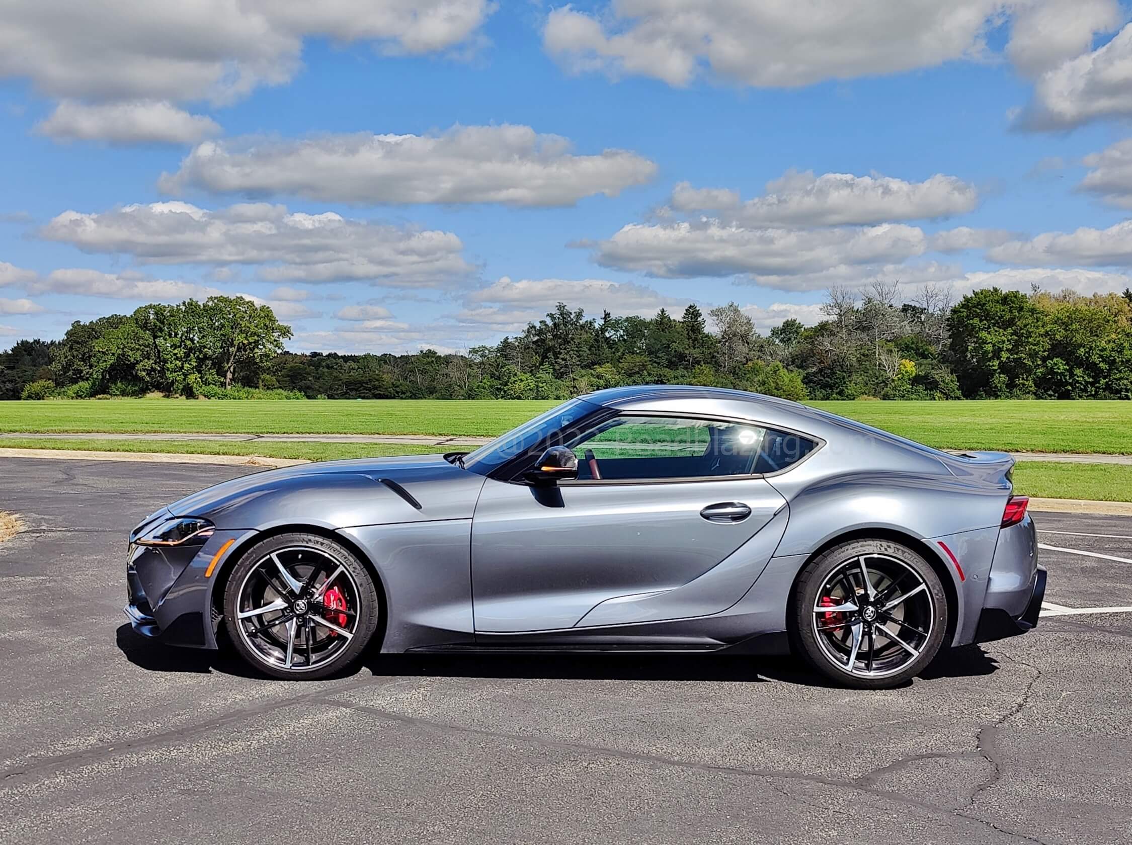 2022 Toyota GR Supra 3.0T: fighter jet Coke bottle fuselage in Turbulence Gray