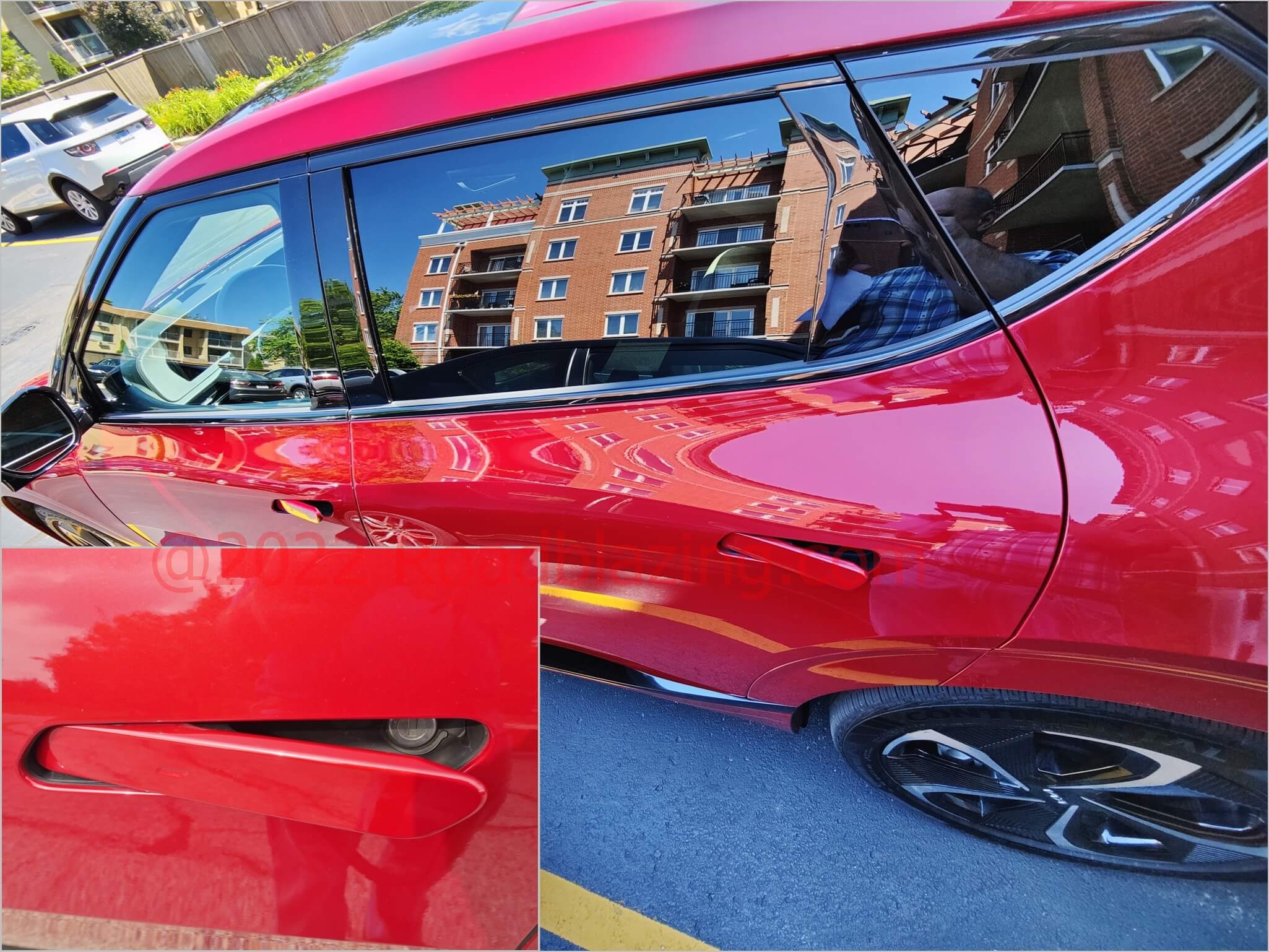 2022 Kia EV6 GT-Line AWD: streamlined recessed blade style exterior door handles