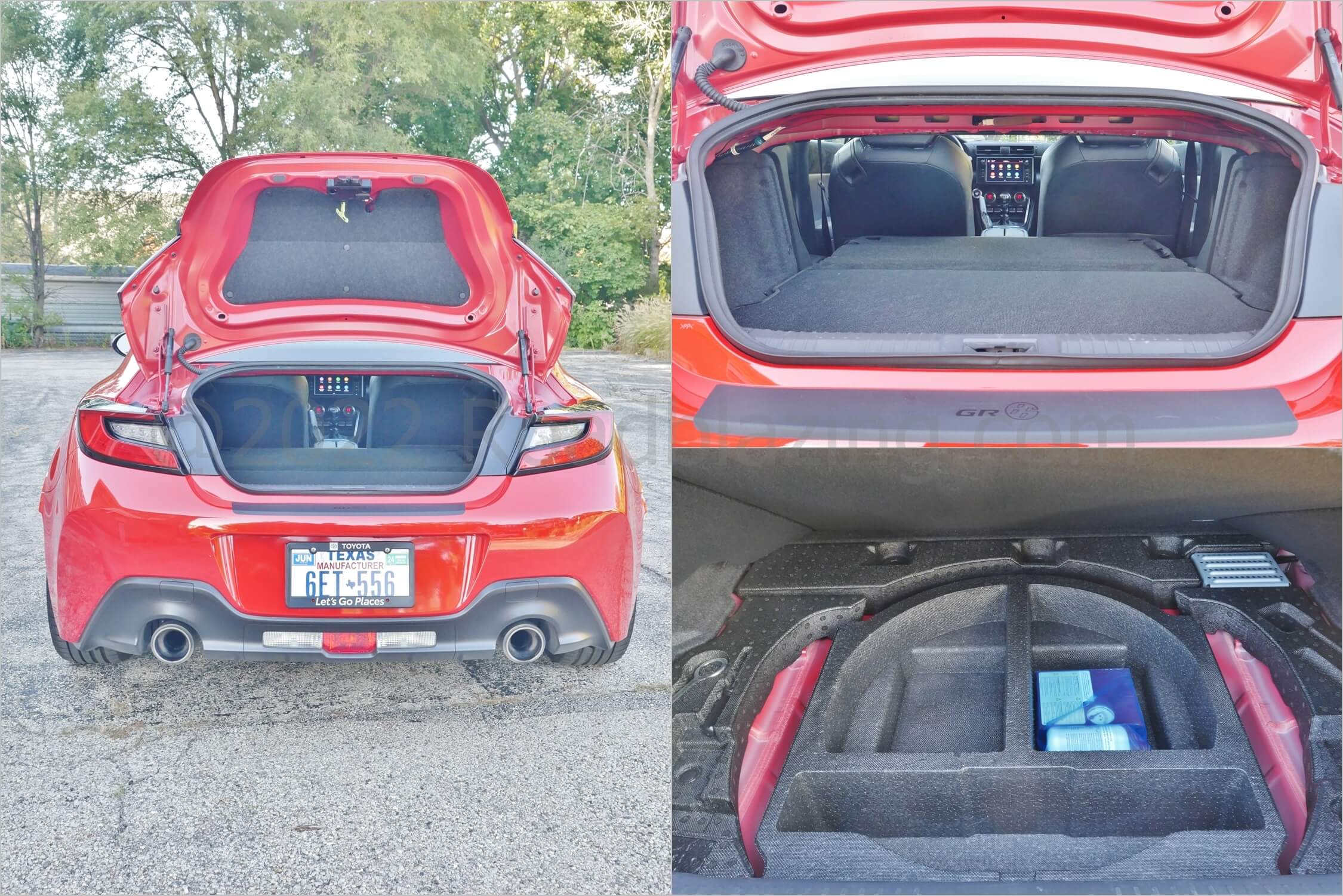 2022 Toyota GR 86: folding 2nd Row pass through expands small trunk