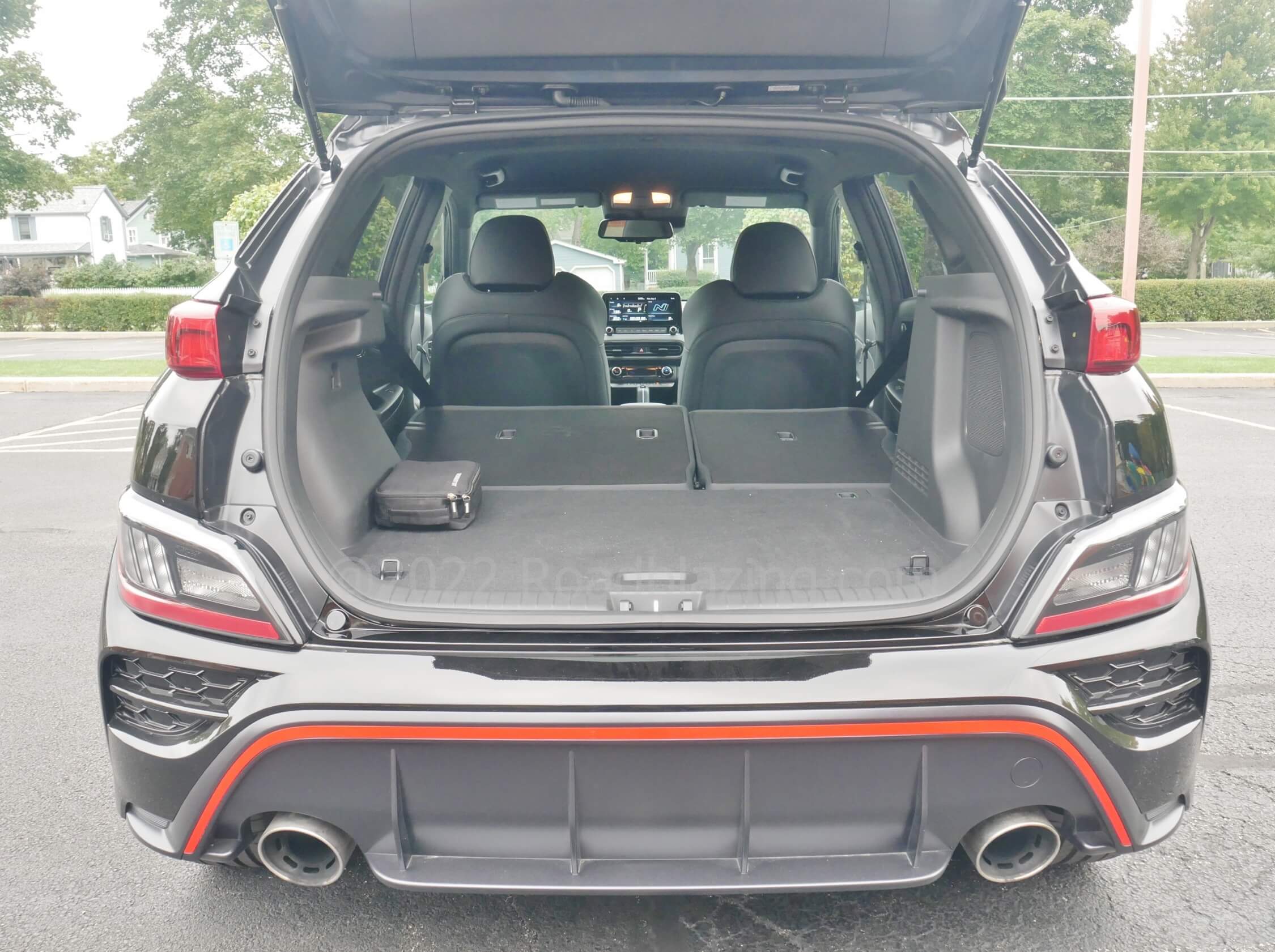 2022 Hyundai Kona N DCT: 20 cubic feet cargo capacity expands to 45 cu. ft.