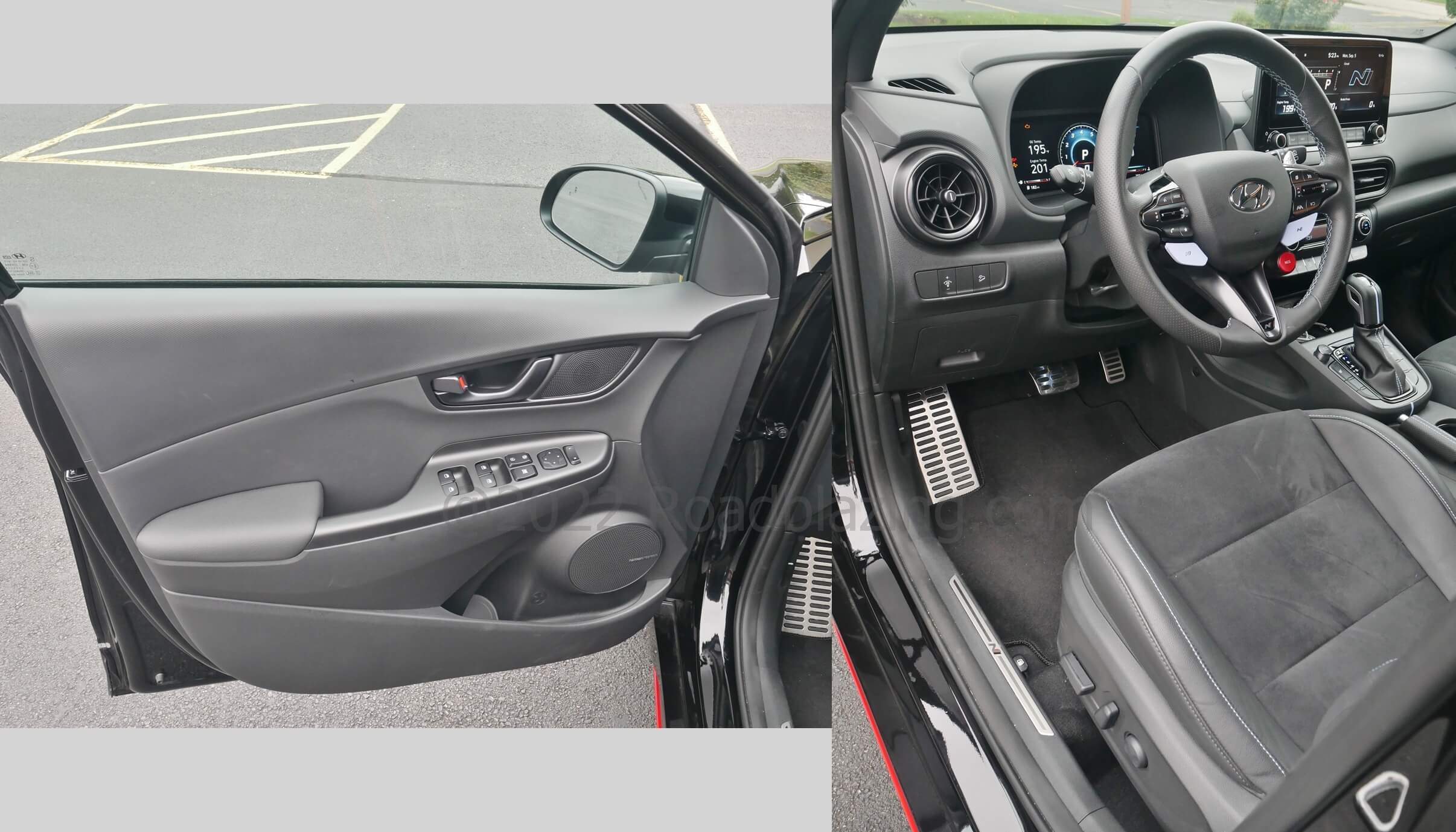 2022 Hyundai Kona DCT: driver entry shows off N aluminum pedal covers