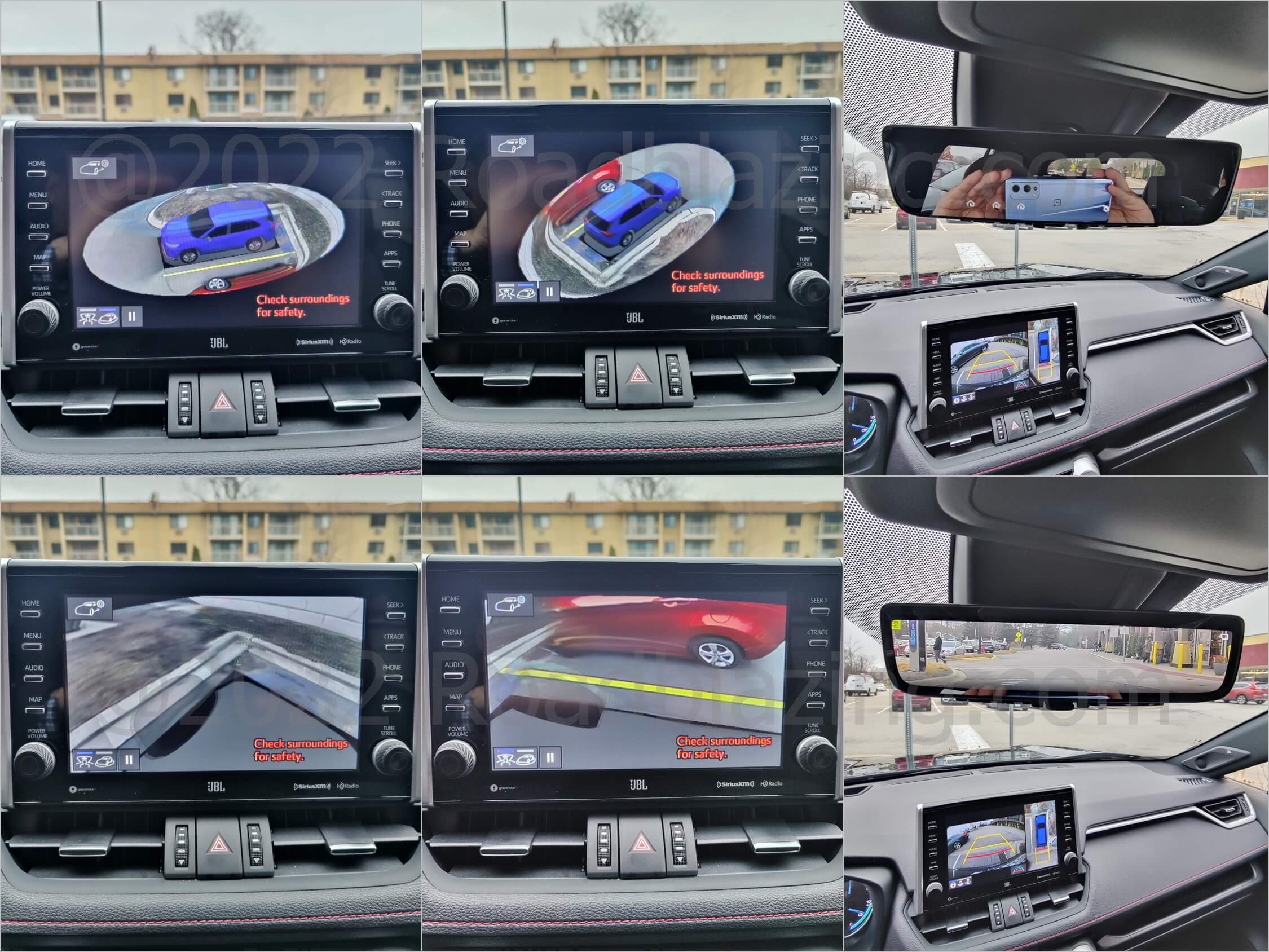 2022 Toyota RAV4 Prime XLE AWD PHEV: Perimeter Scan flashes images from the surround cameras to assure all clear departure.