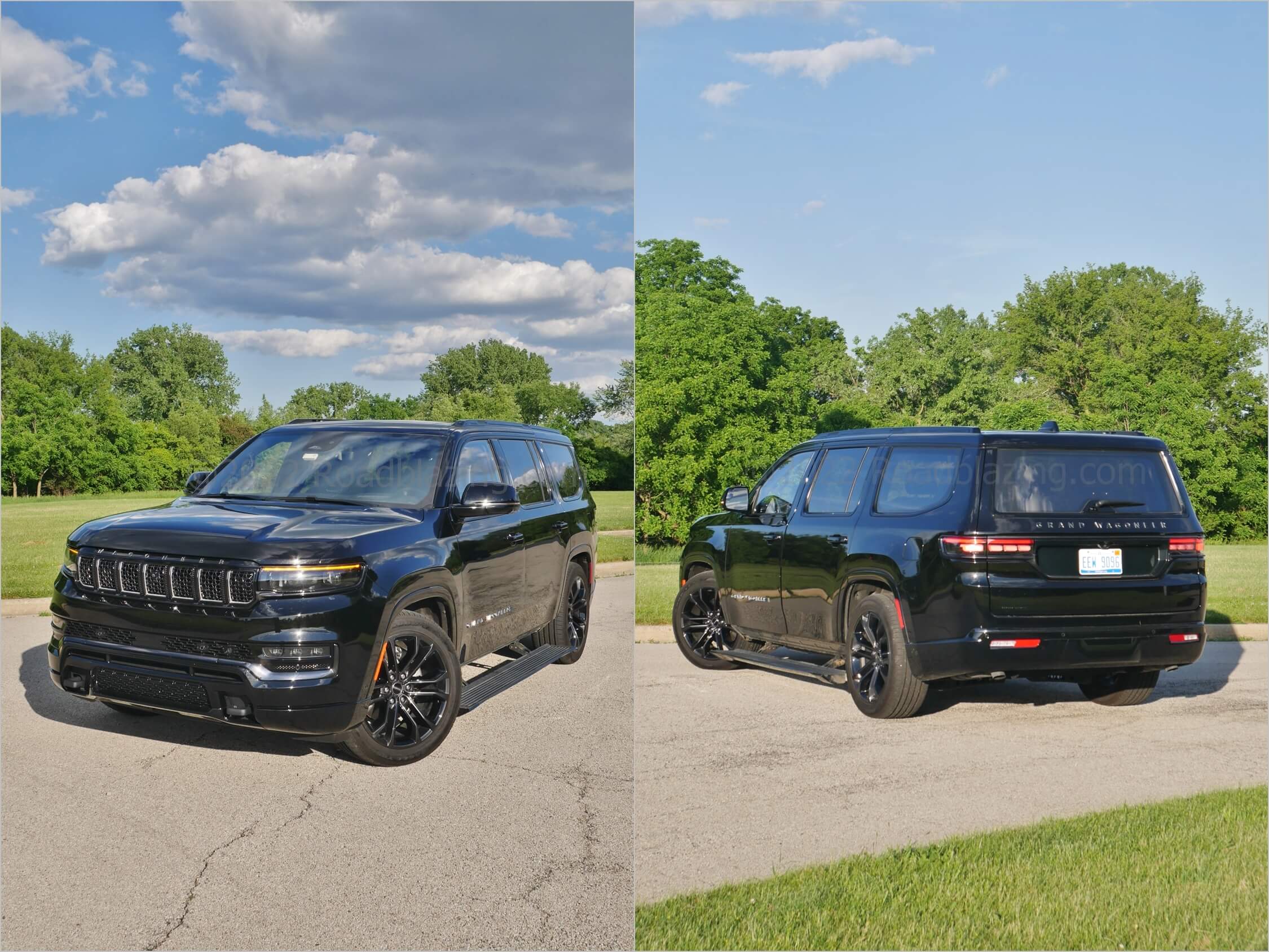 2022 Jeep Grand Wagoneer 6.4L Obsidian 4x4: automatic power running boards deployed
