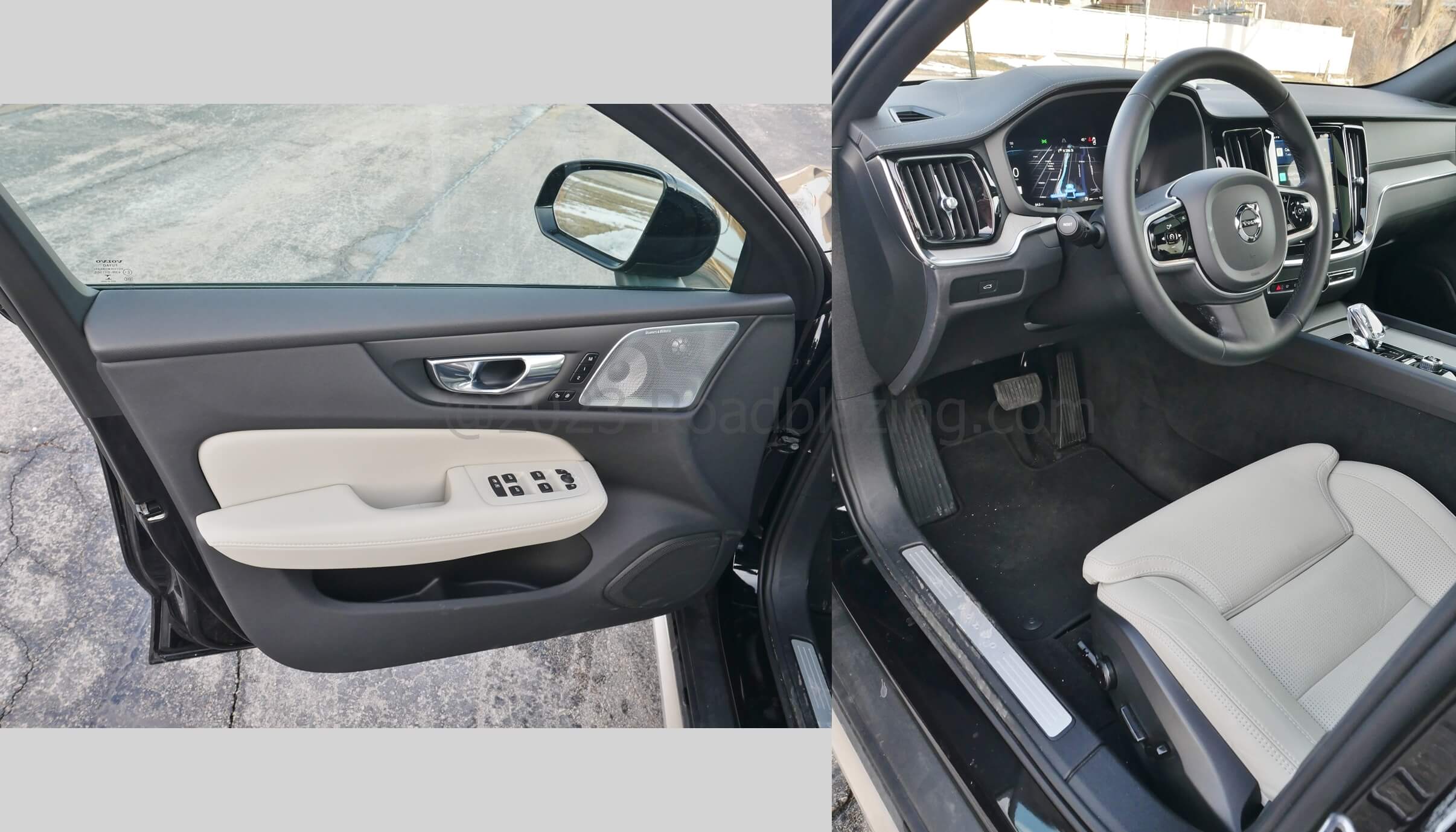 2023 Volvo V60 Cross Country B5 Ultimate AWD: driver entry done up in restrained Scandinavian flash