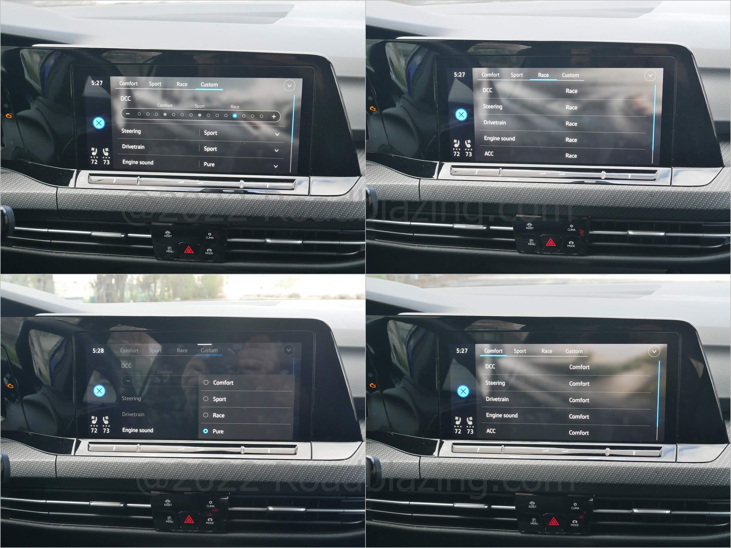 2022 Volkswagen Golf R: drive mode settings include adaptive damping, variable throttle, steering & active exhaust