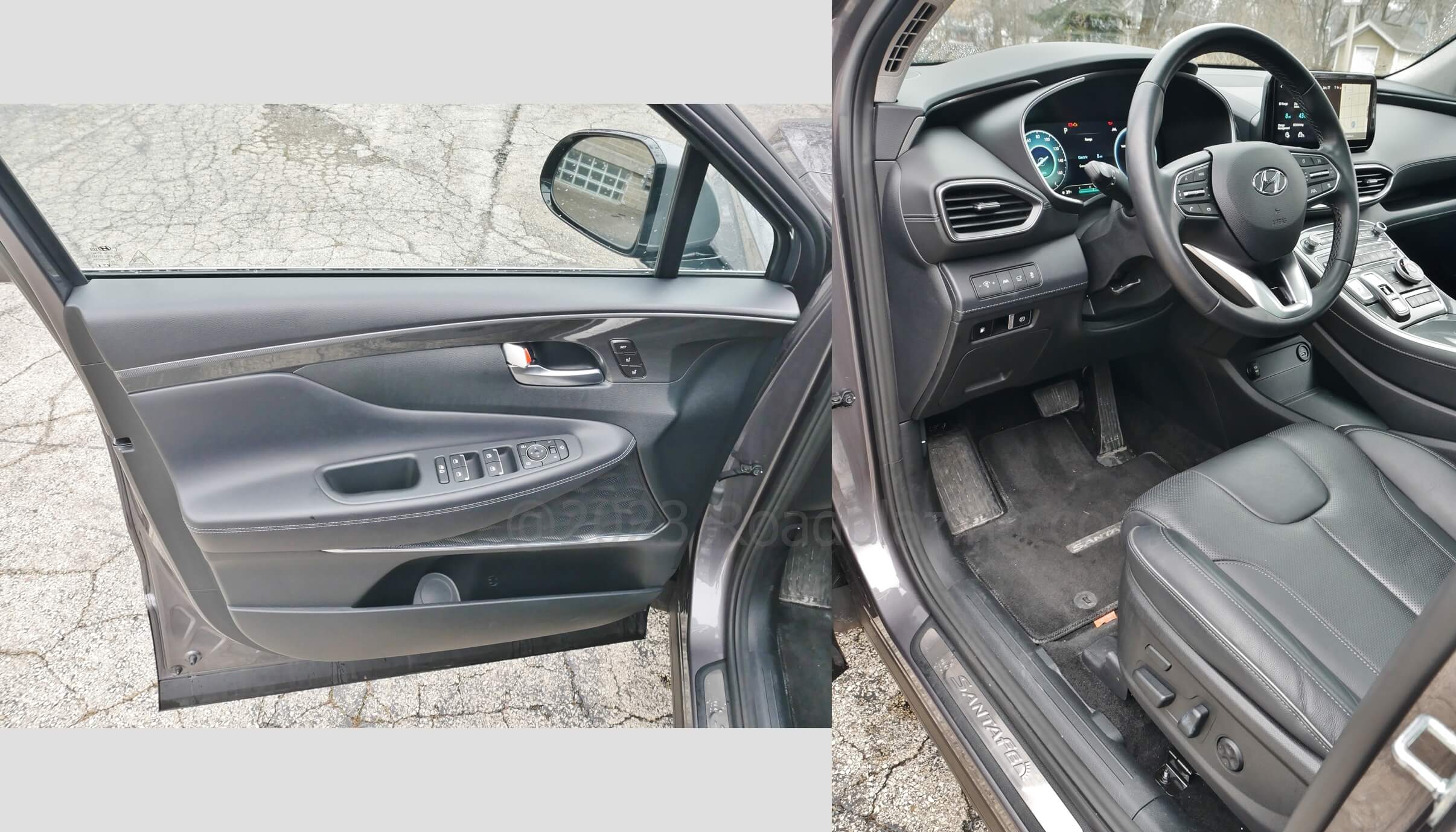 2022 Hyundai Santa Fe Limited PHEV AWD: driver entry w/ quilt styled door audio speaker grille