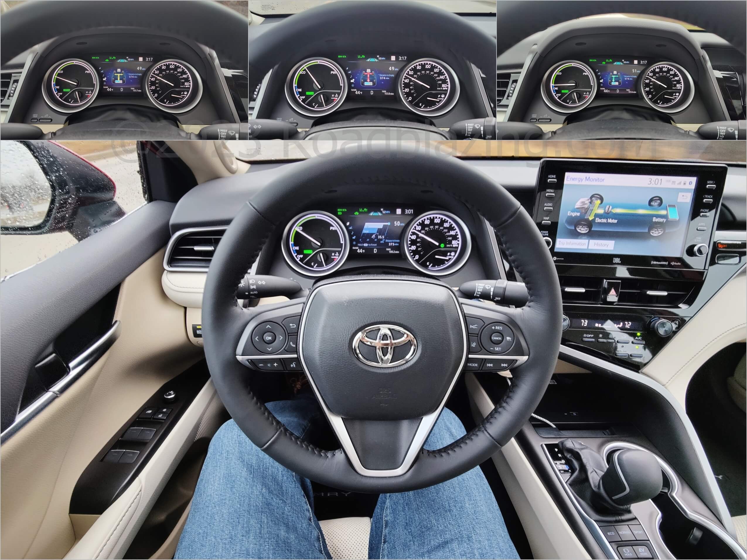 2023 Toyota Camry Hybrid XLE: energy flow between the hybrid power components