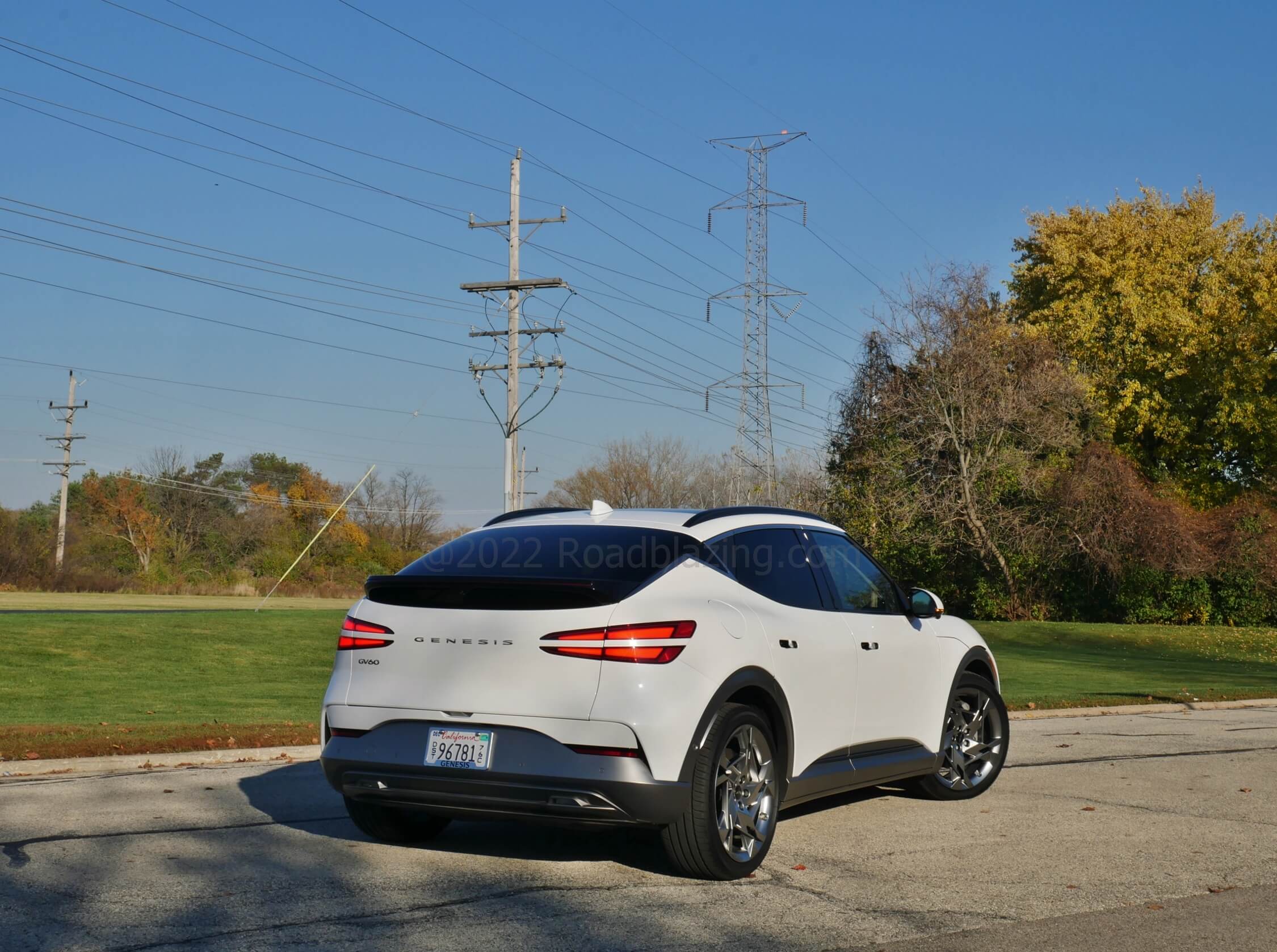 2022 Genesis GV60 Performance AWD EV: Radically sloped liftgate is a familiar GV series trait