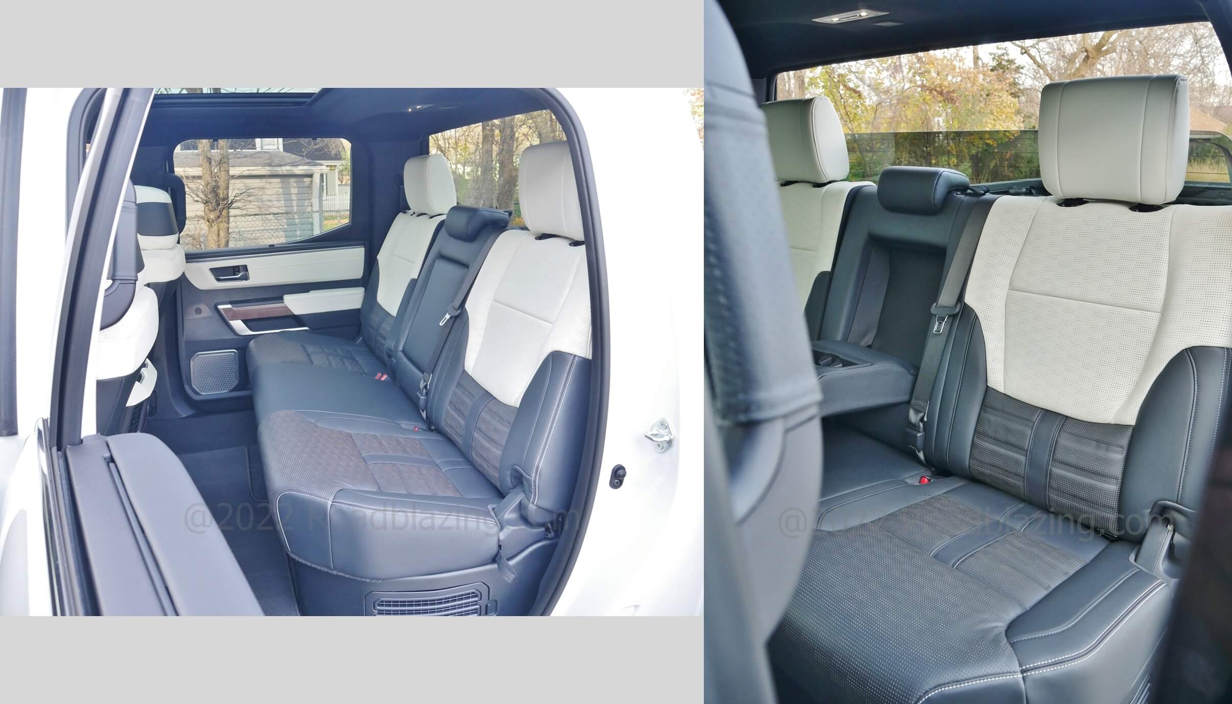 2022 Toyota Tundra CrewCab Capstone 4x4: classy satin finish Nappa leather heated and cooled rear bench seat