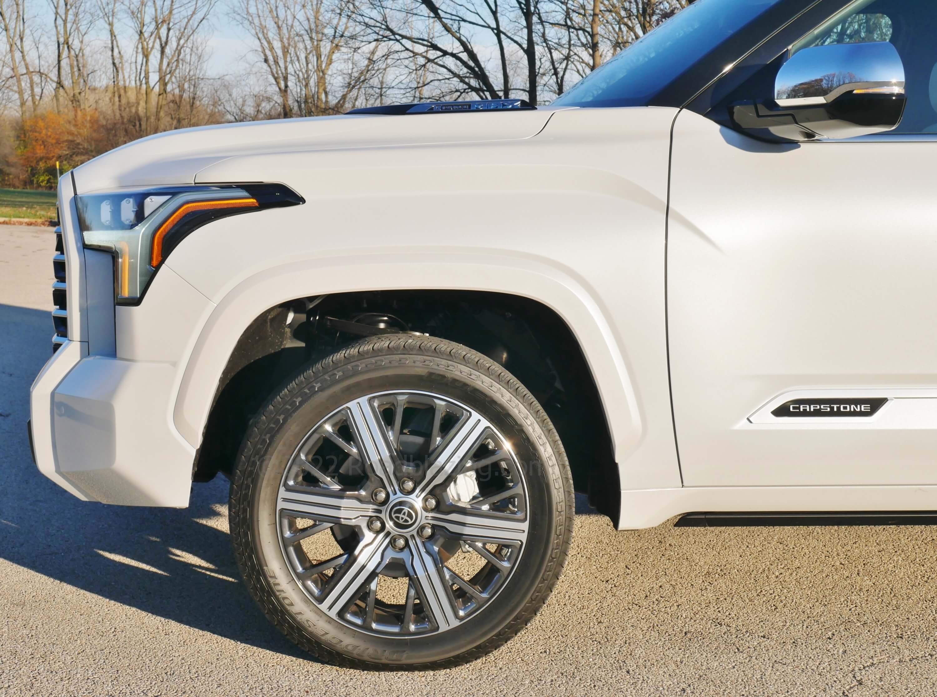 2022 Toyota Tundra CrewCab Capstone 4x4: front wishbone, suspension provides enough geometry for some decent turn in