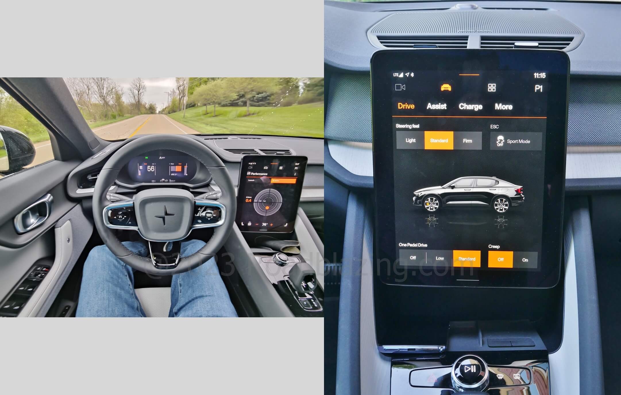 2023 Polestar 2 Dual Motor: Performance driving monitors and settings